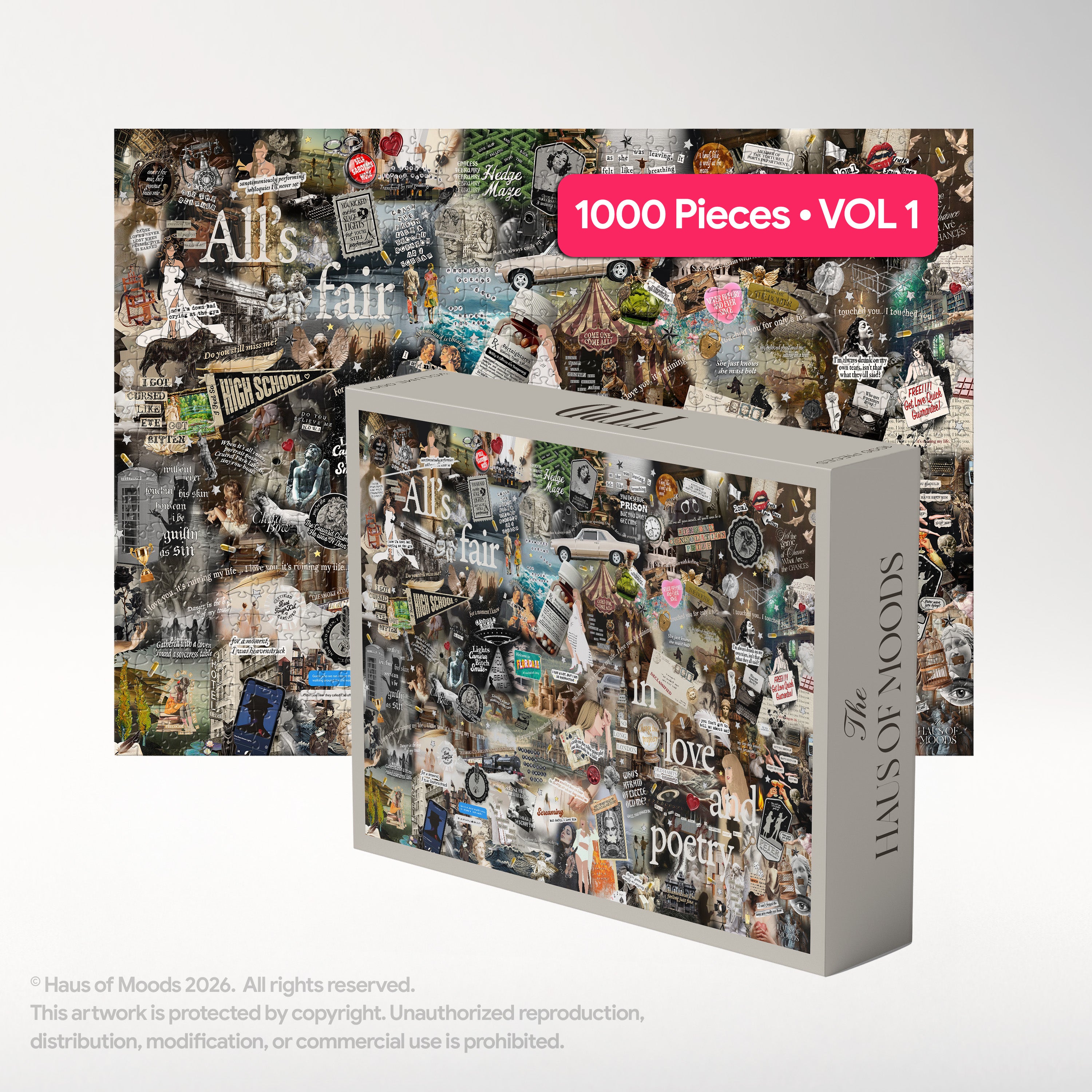 Tortured Poets Department Lyrics & Easter Eggs Puzzle — Taylor Swift TTPD jigsaw 500/1000 pieces