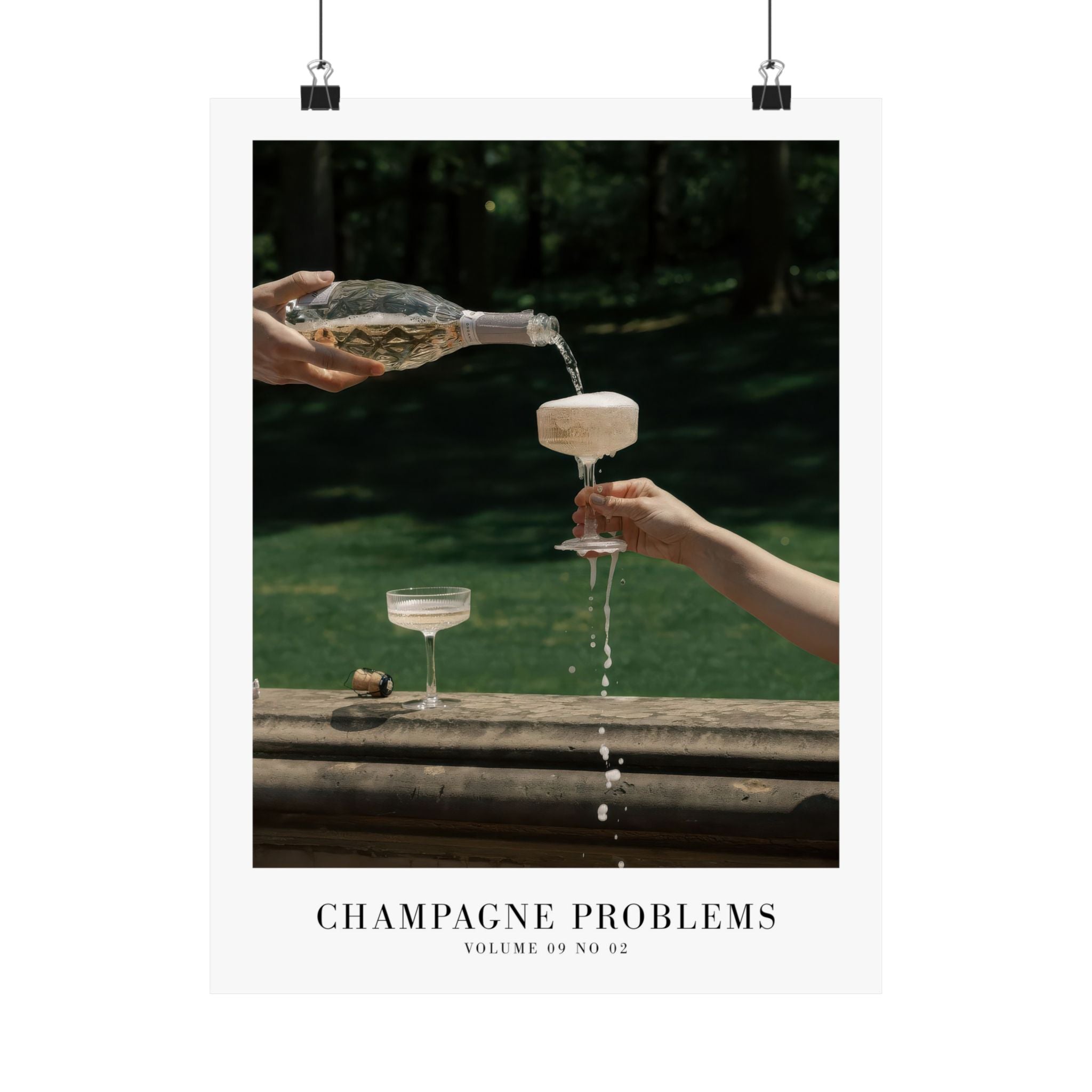 Champagne Problems Garden Party Evermore Taylor Swift–inspired poster featuring garden imagery