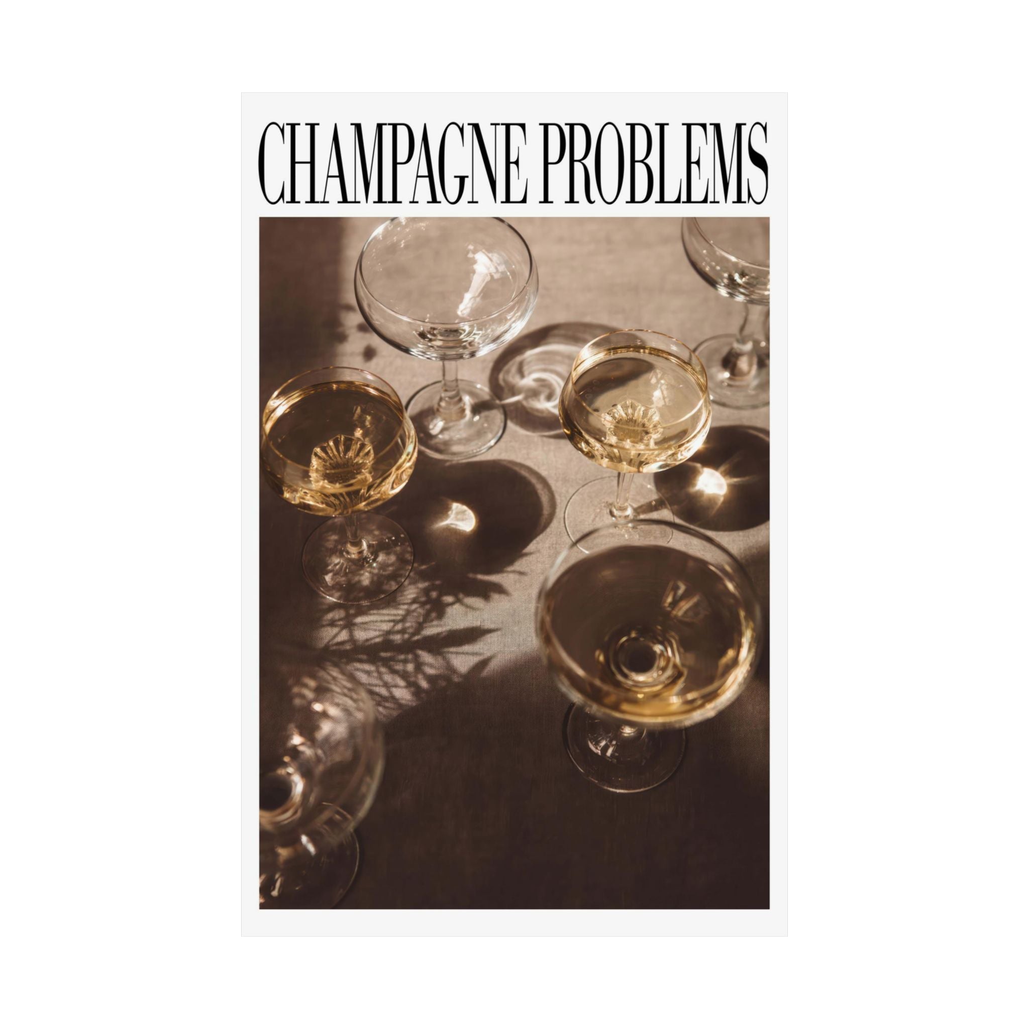 Taylor Swift “Champagne Problems” Poster – Minimalist Glassware Wall Art for Bar Cart or Gallery Wall