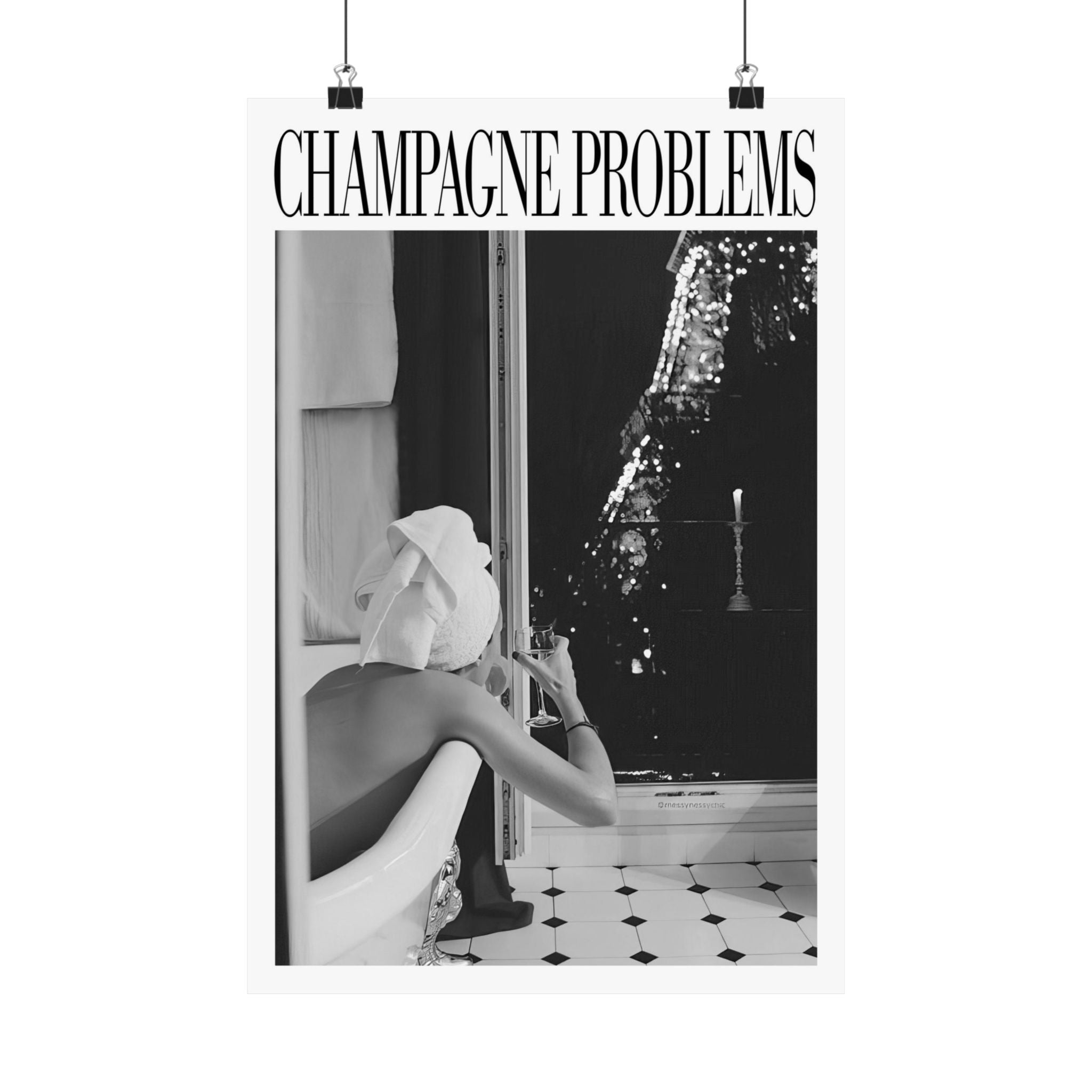 Champagne Problems in Paris (B&W) - Haus Of Moods