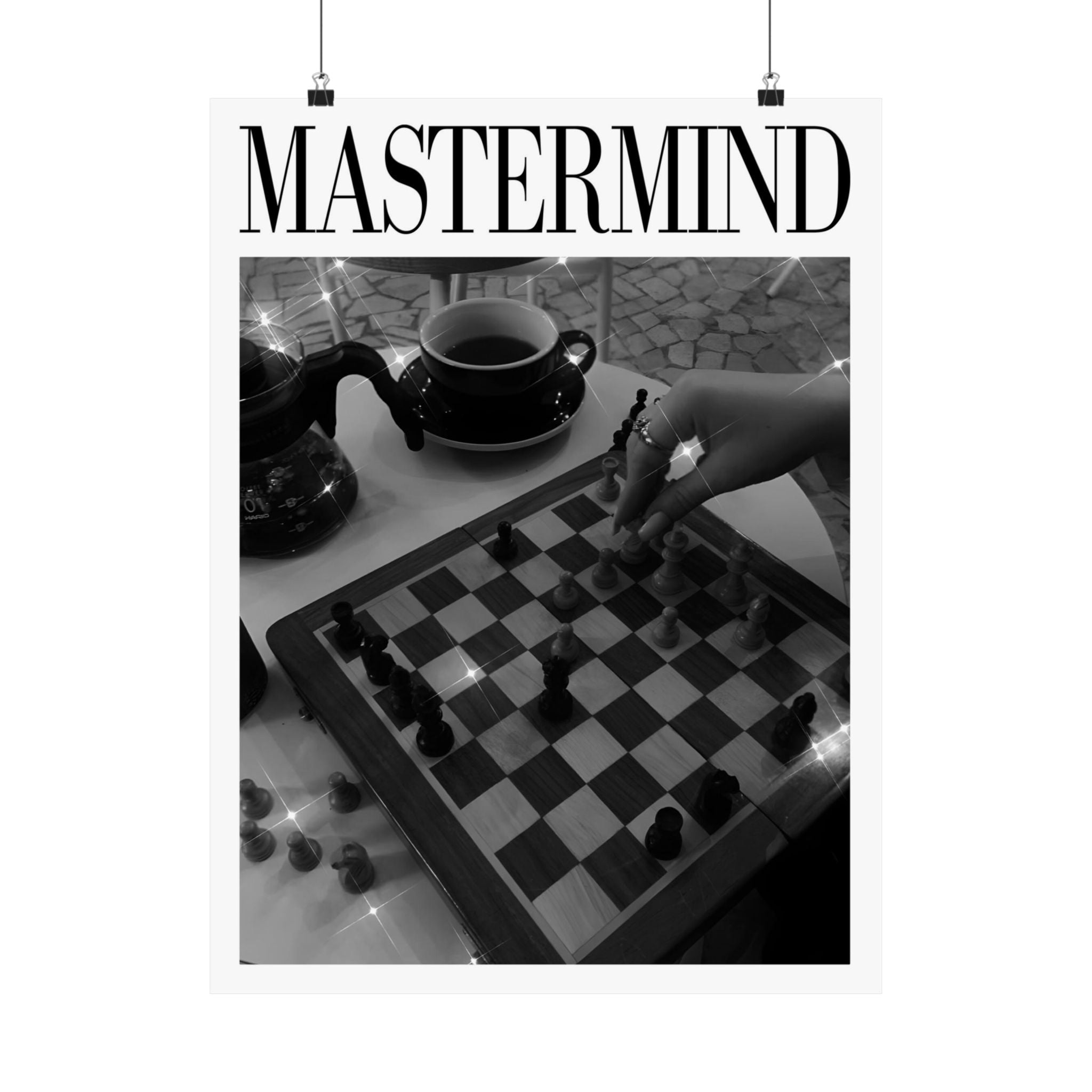 Mastermind Midnights Taylor Swift–inspired poster featuring chess board