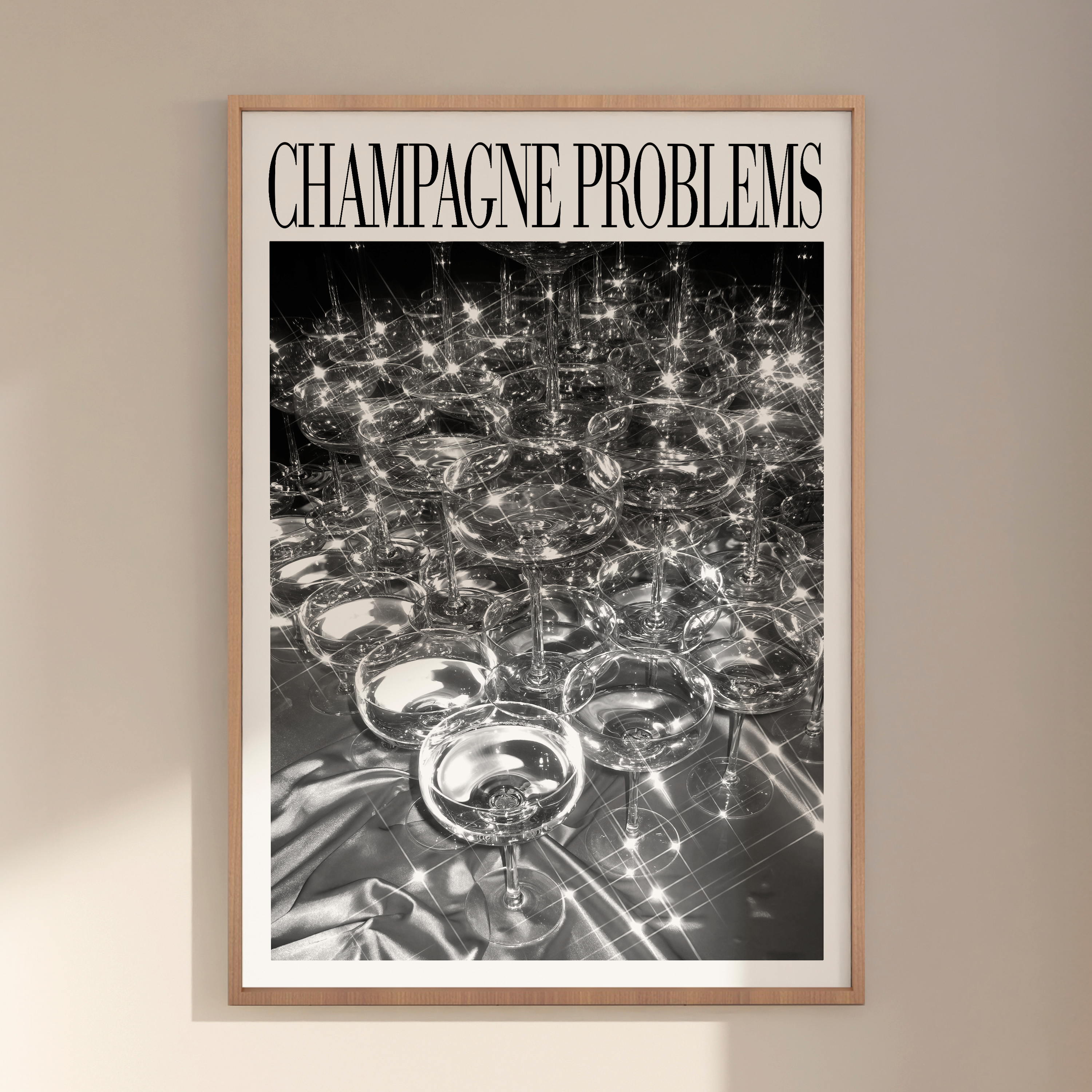 Champagne Tower Sparkles (B&W) - Haus Of Moods