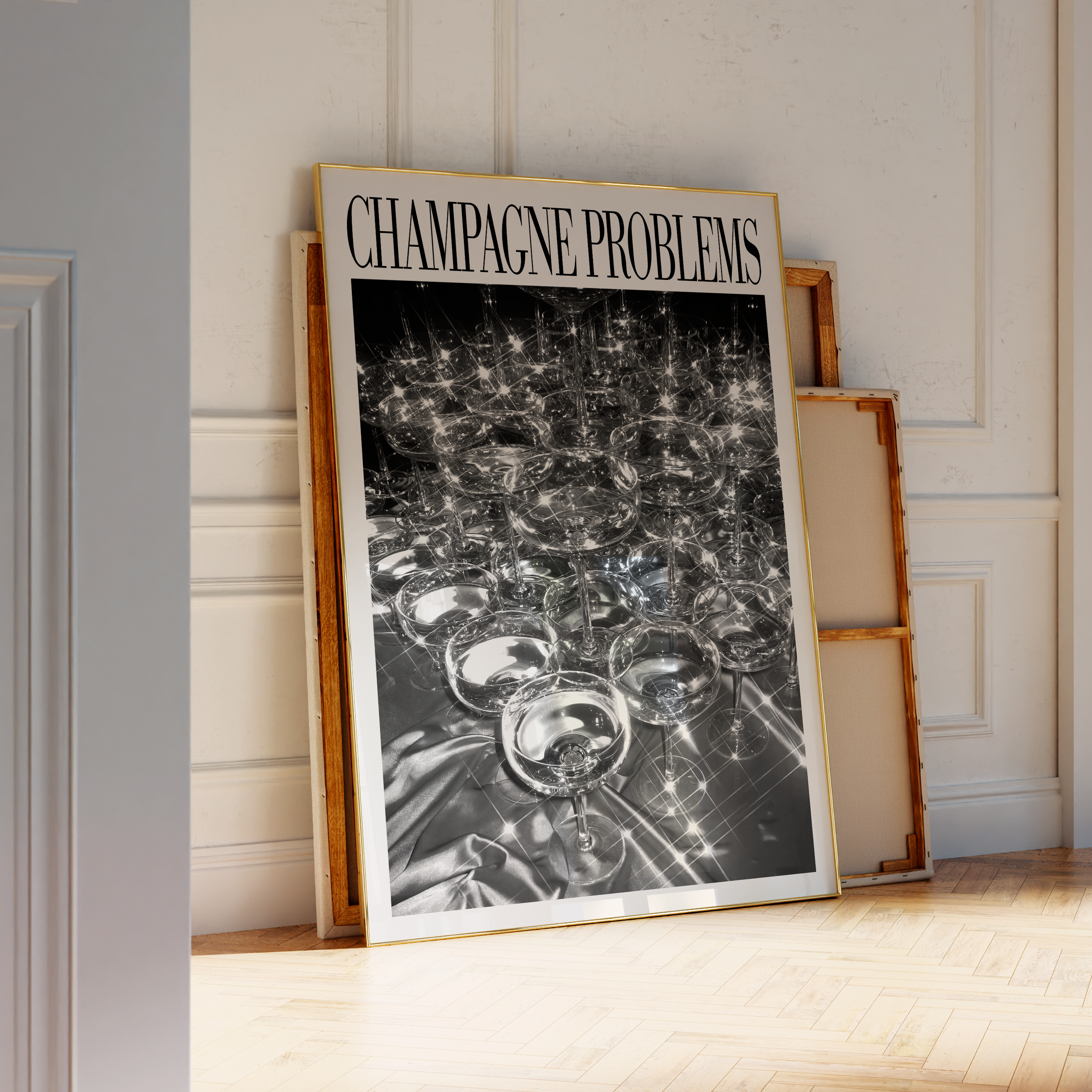 Champagne Tower Sparkles (B&W) - Haus Of Moods