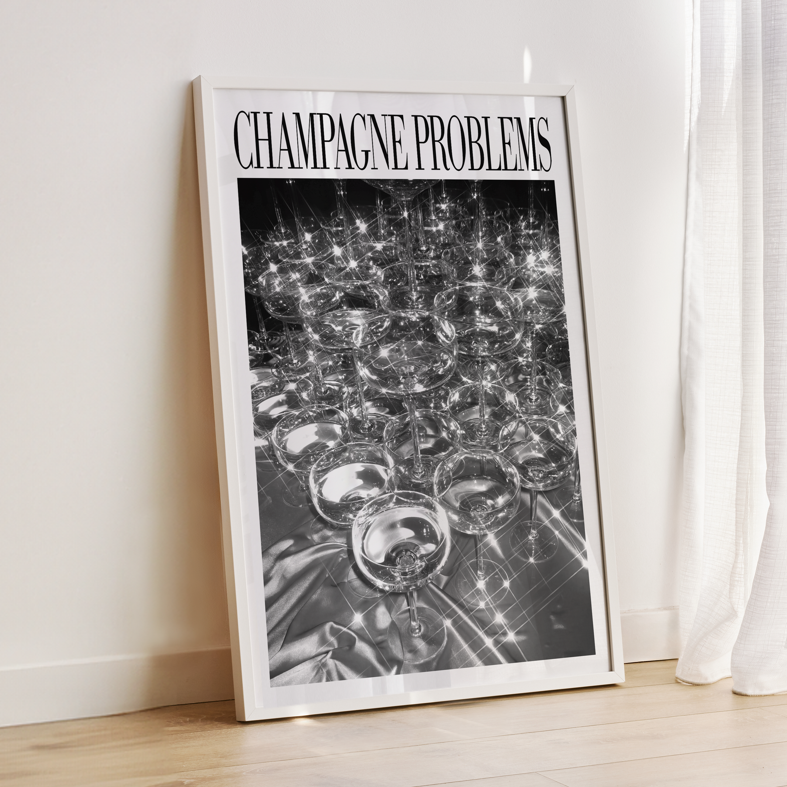 Champagne Tower Sparkles (B&W) - Haus Of Moods