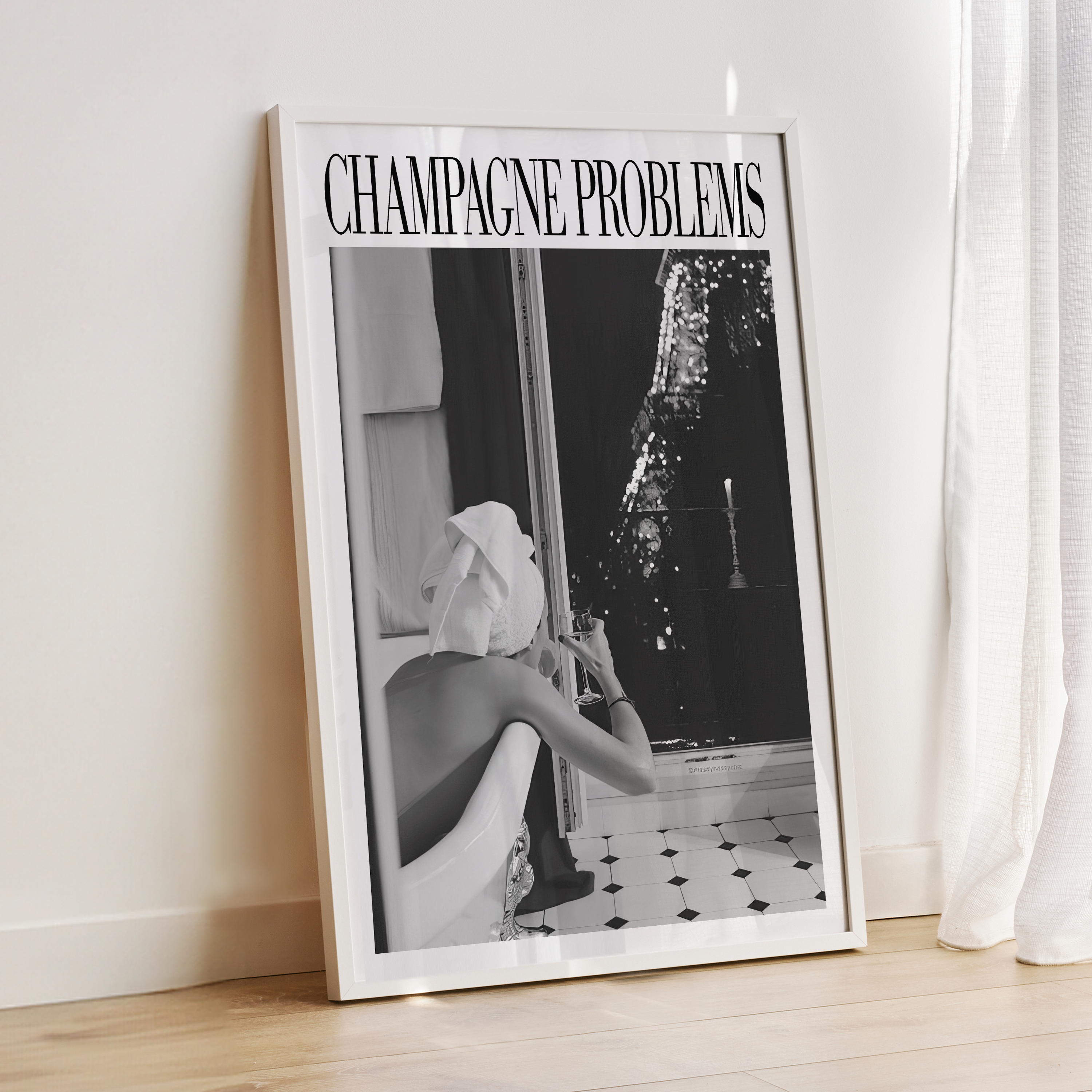 Champagne Problems in Paris (B&W) - Haus Of Moods