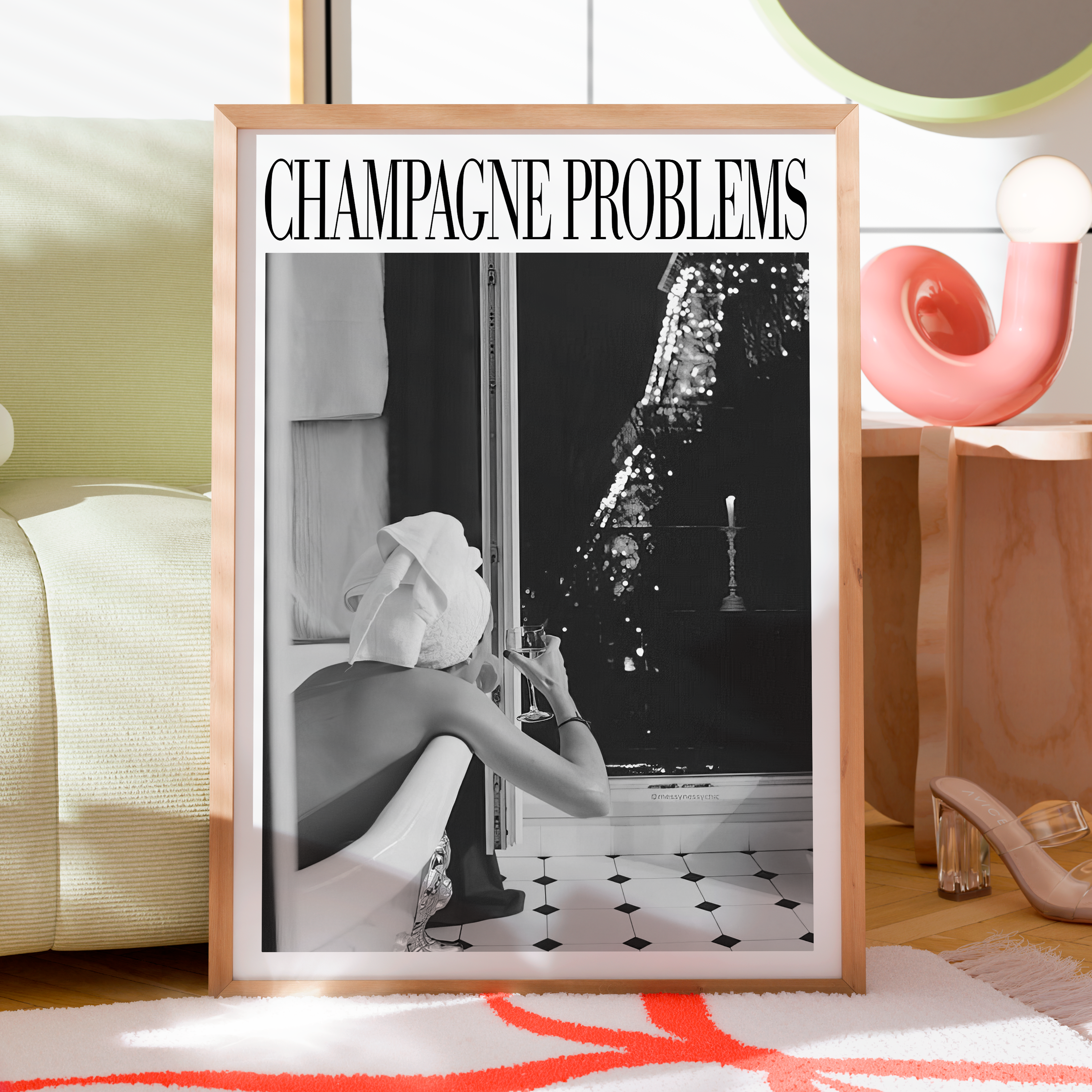 Champagne Problems in Paris (B&W) - Haus Of Moods