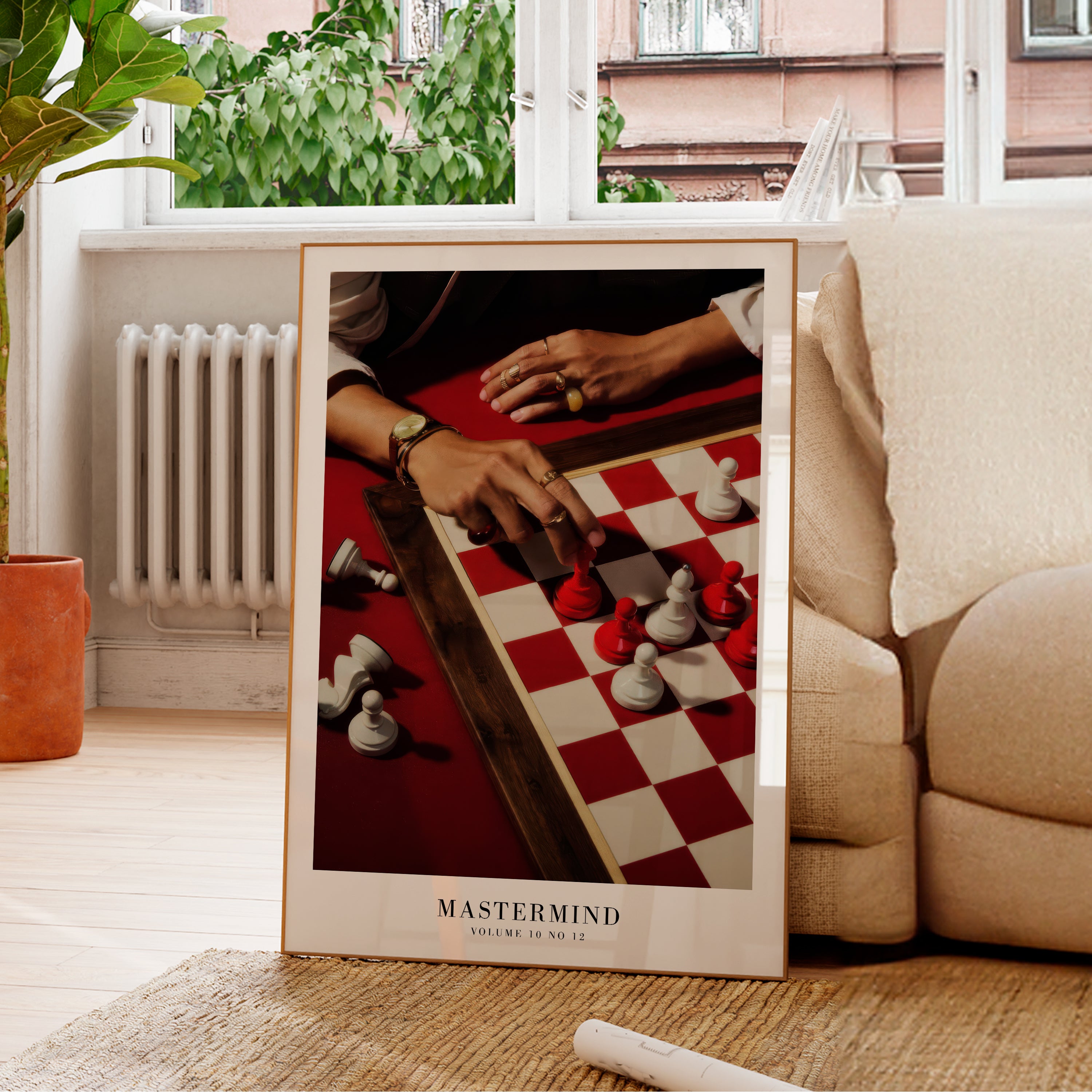 Taylor Swift Mastermind red chess wall art in confident Swiftie decor