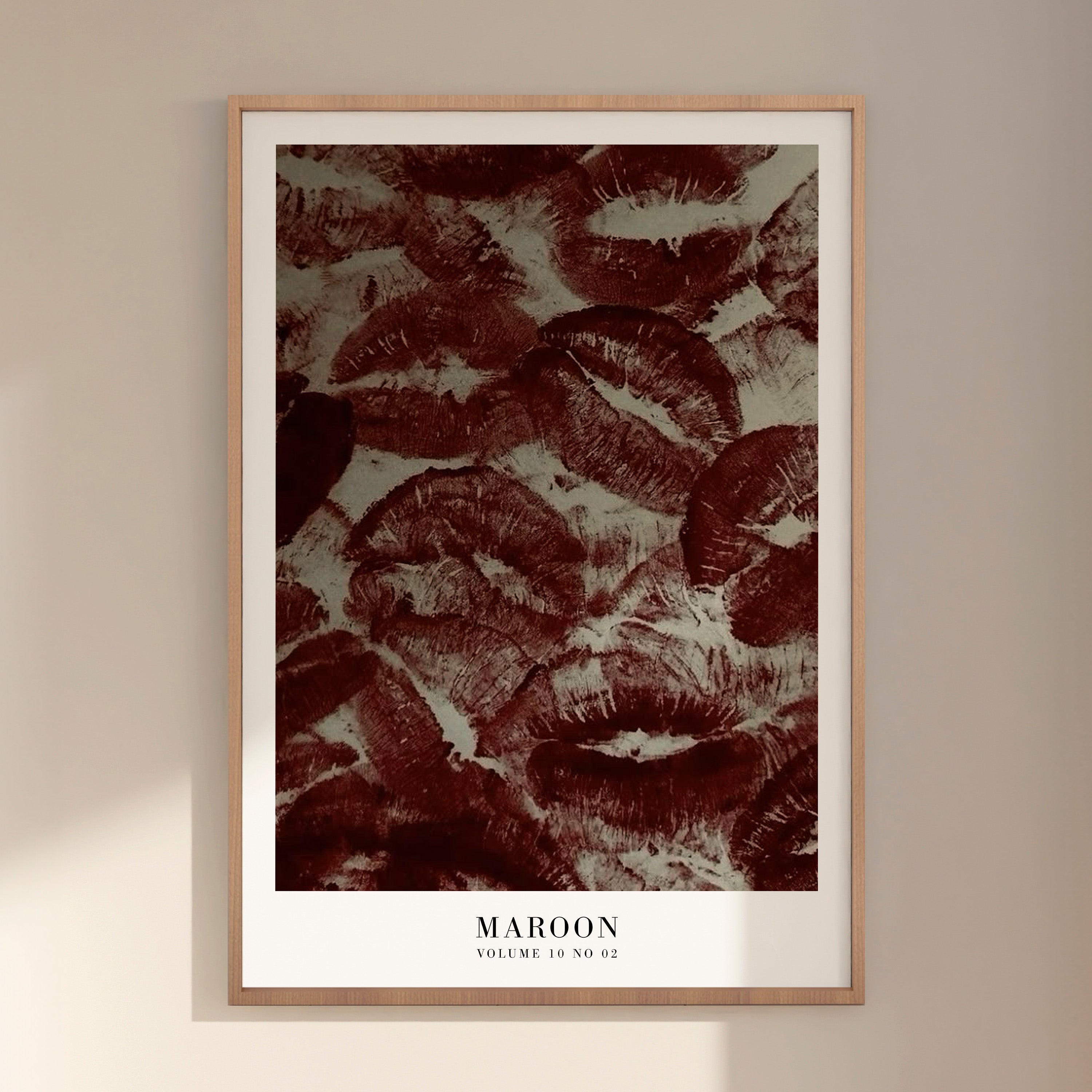Maroon Midnights lipstick print in chic editorial apartment styling