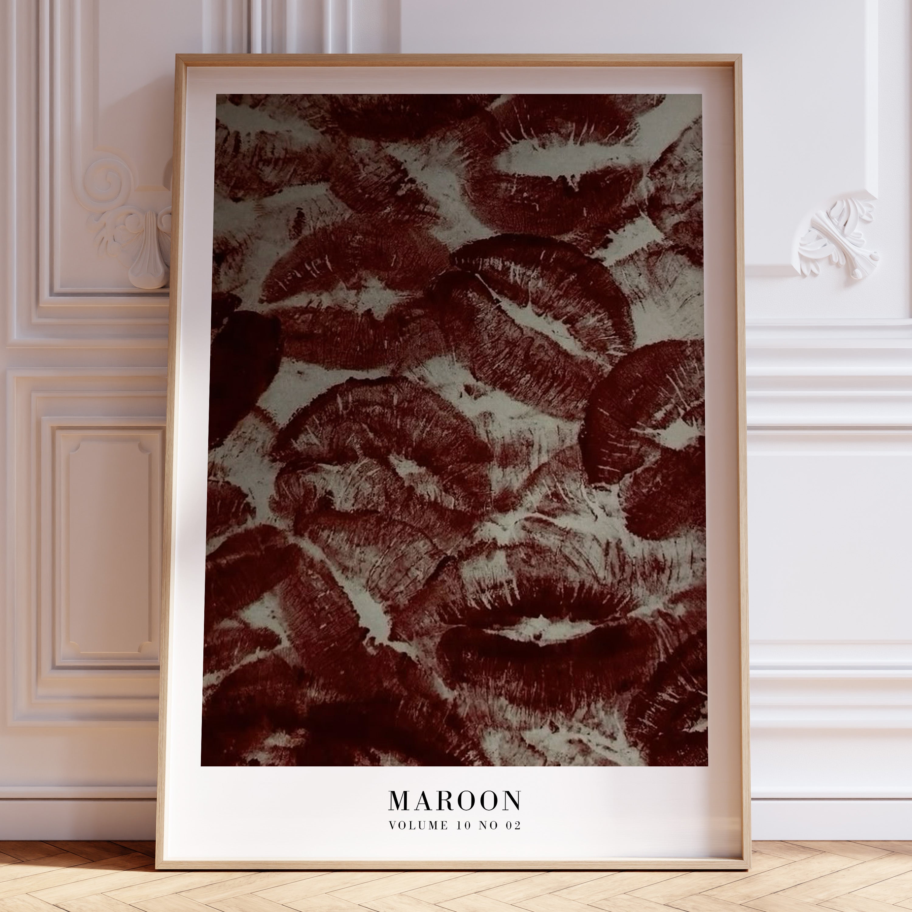 Maroon lips Taylor Swift poster as romantic Swiftie gift wall decor