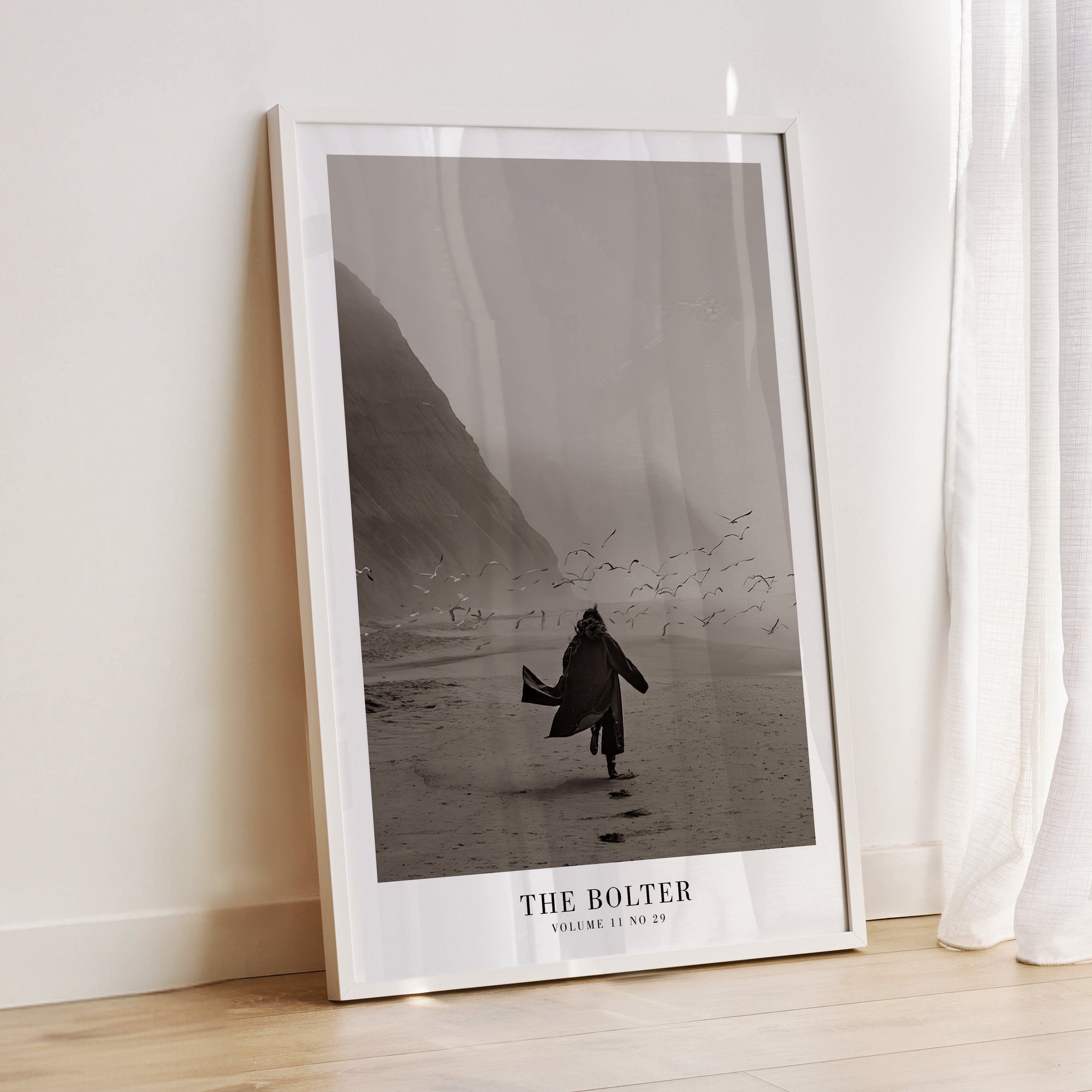 The Bolter Beach stormy wall art in neutral minimalist apartment