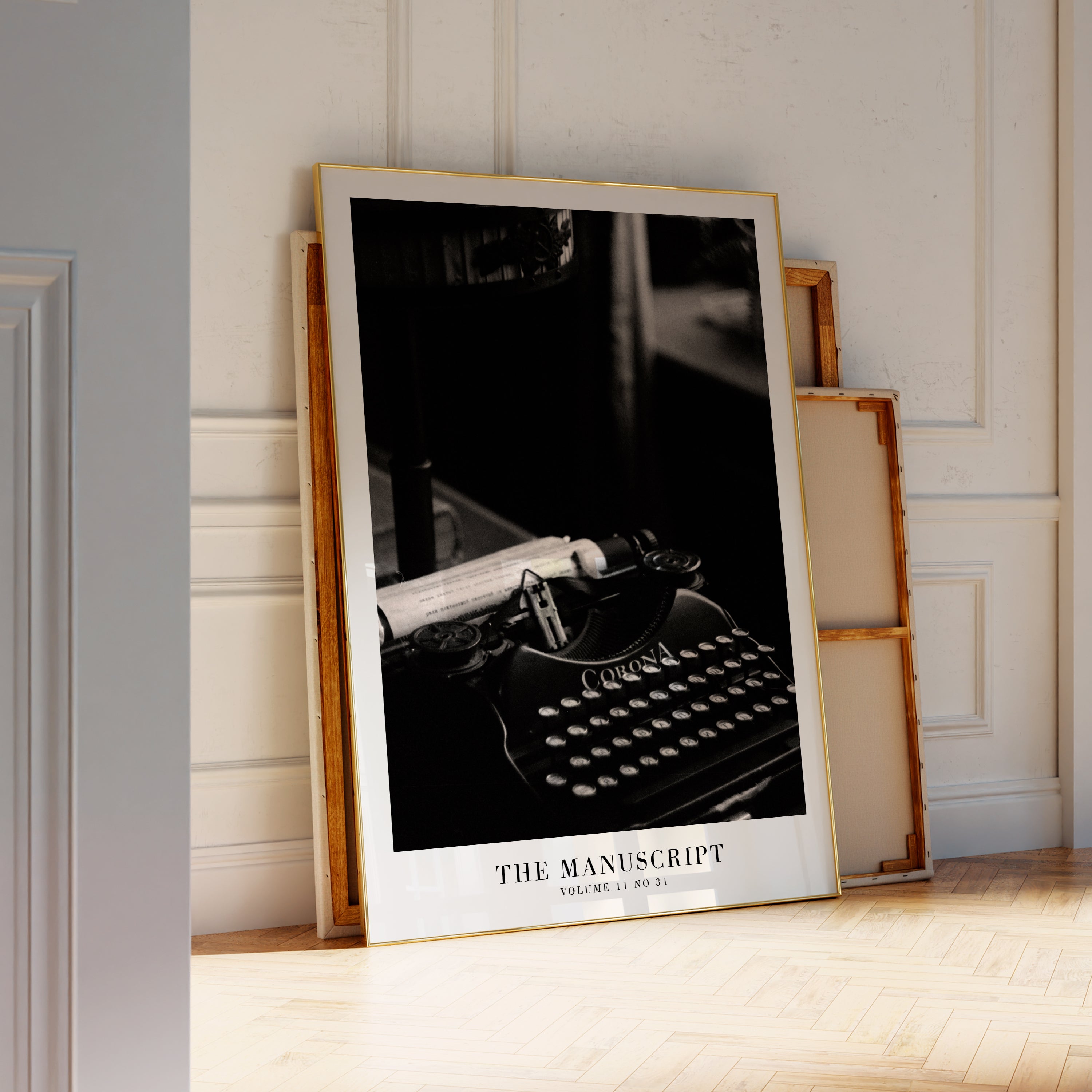The Manuscript TTPD typewriter print in neutral feminine bedroom