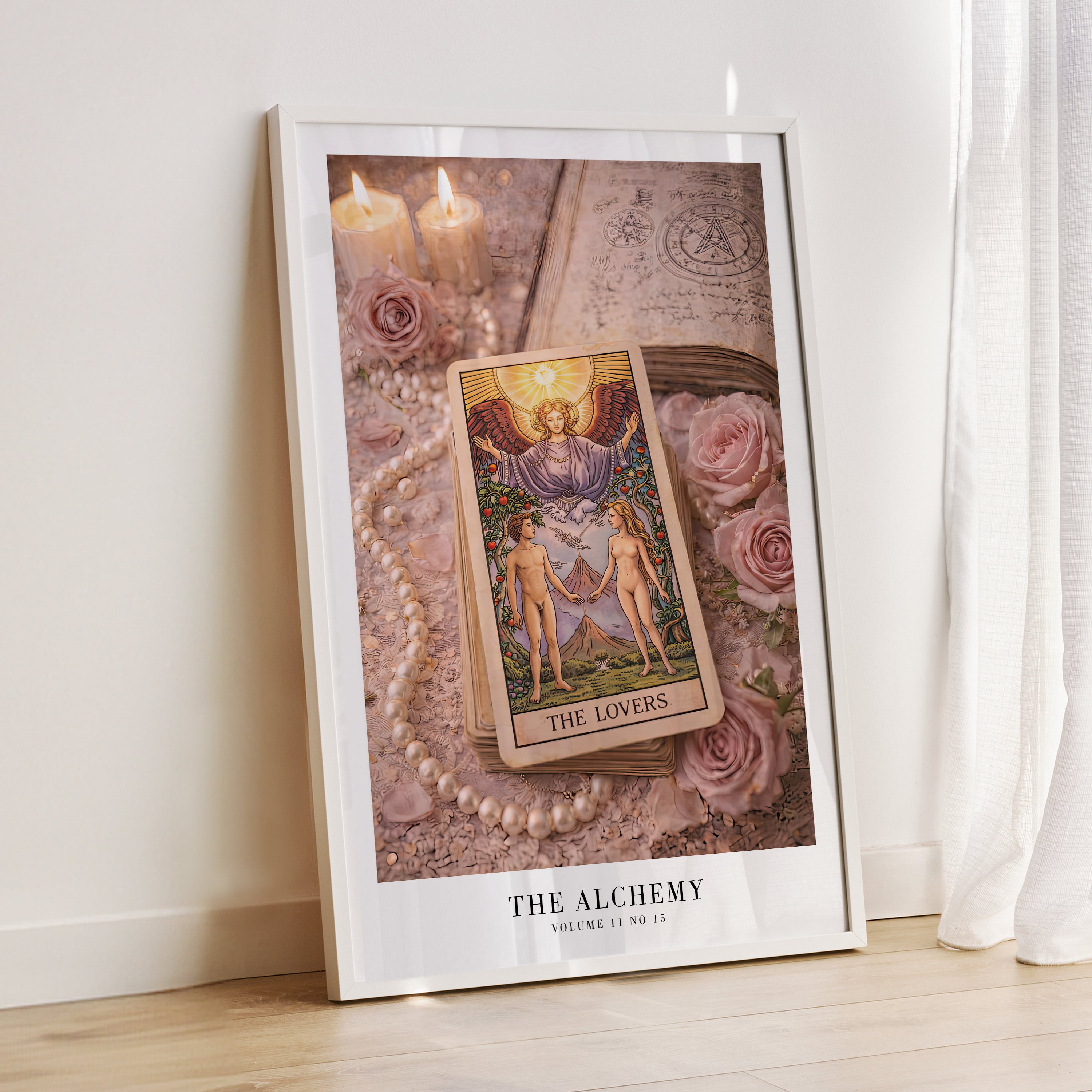 The Alchemy Tarot Taylor Swift poster in candlelit dorm room decor
