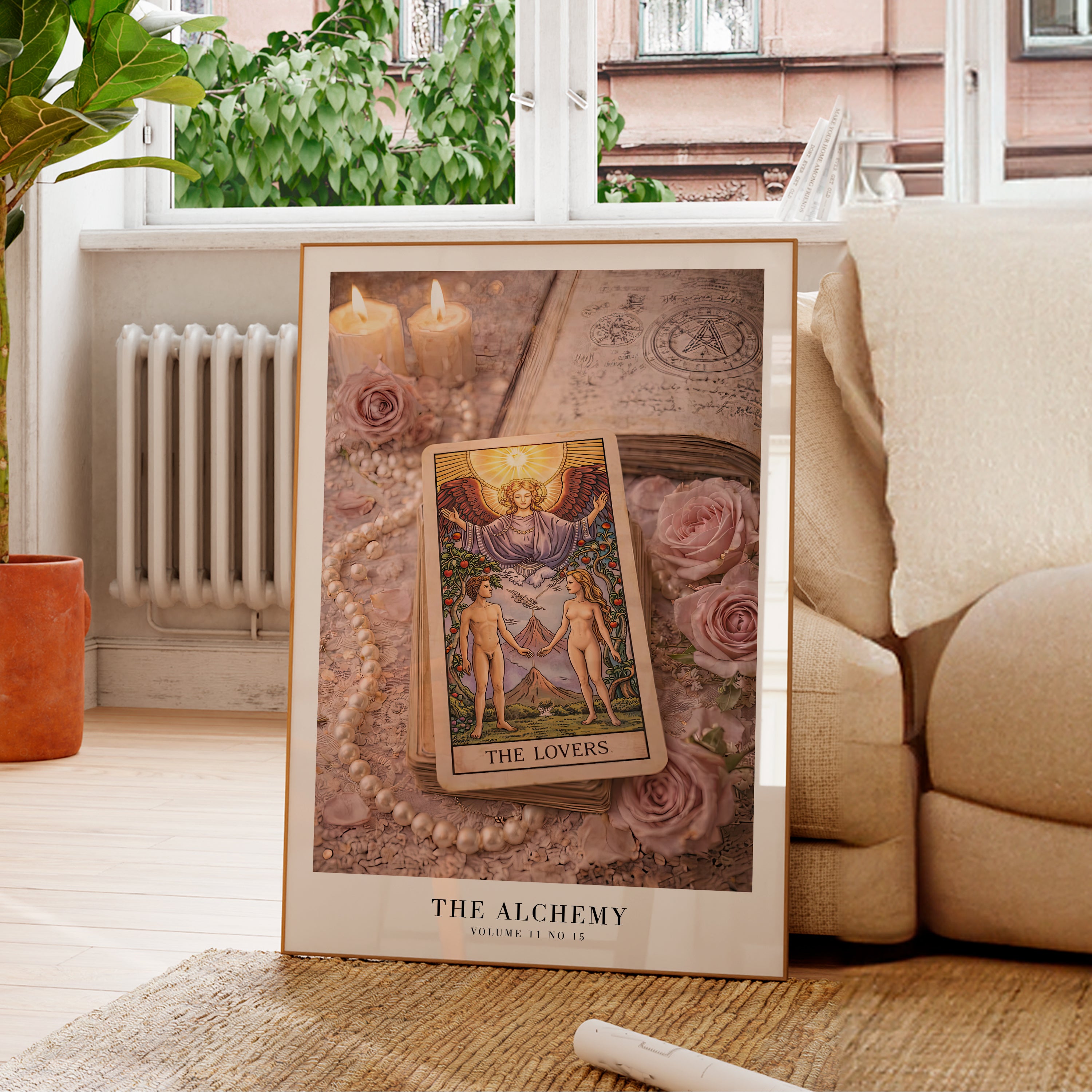 The Alchemy Tarot TTPD wall art in soft girl apartment styling