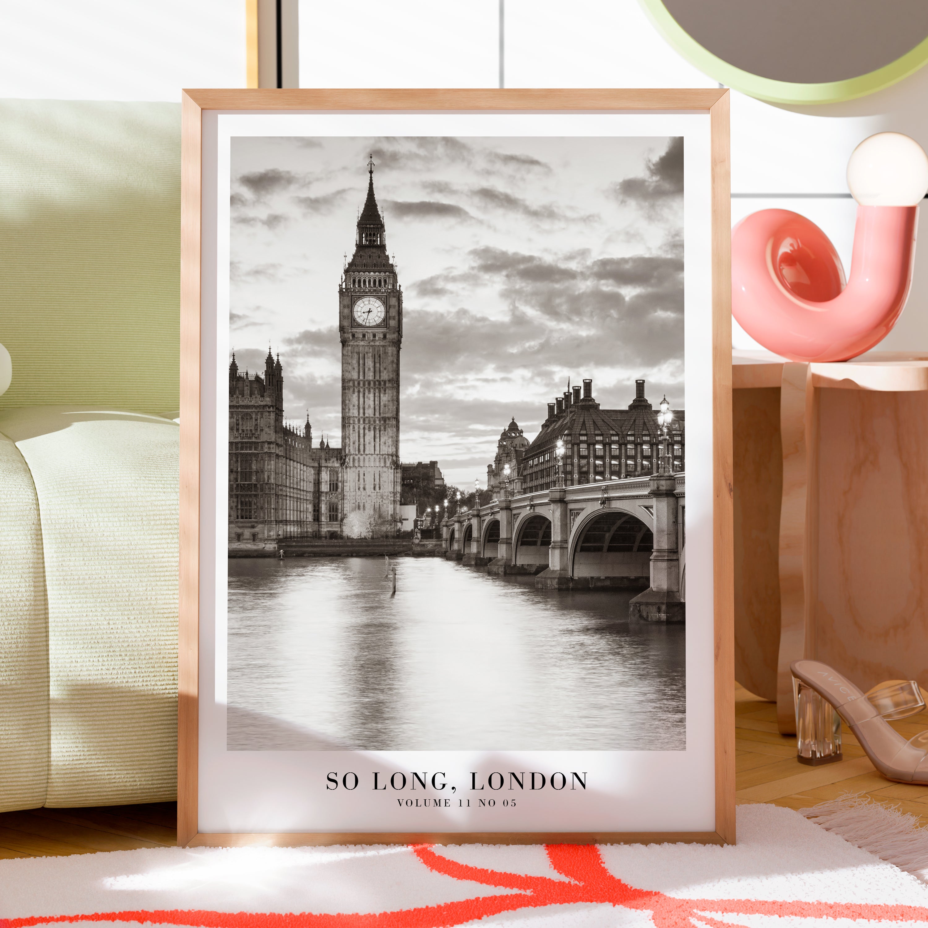 So Long London TTPD poster in moody neutral Swiftie bedroom