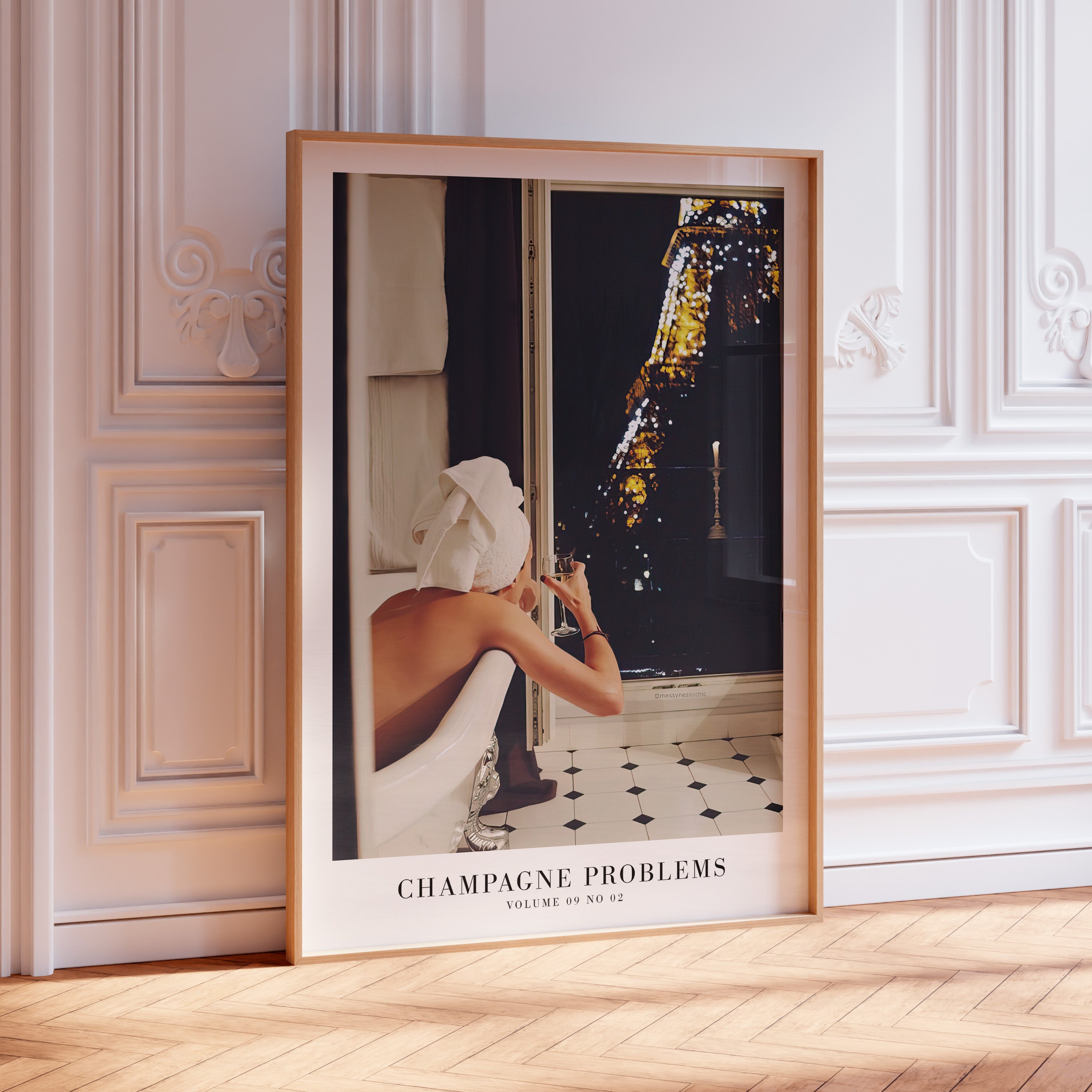 Champagne Problems Poster | Paris Bar Cart Aesthetic | Subtle Aesthetic Home Decor | Taylor Print | Taylor Era Album Poster - Haus Of Moods