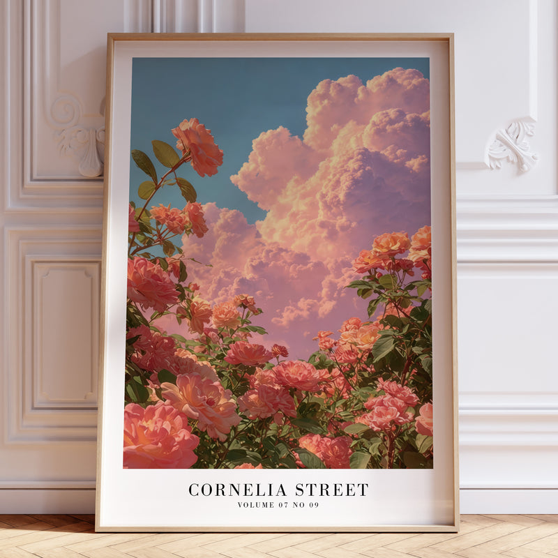 Cornelia Street Lover Taylor Swift poster featuring pink rose cloudscape