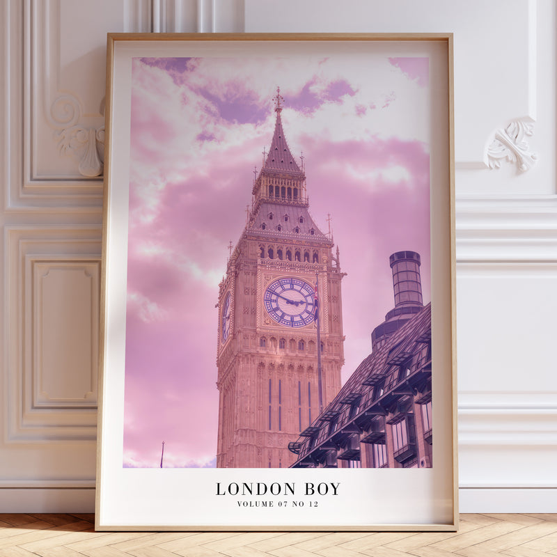 London Boy Lover Taylor Swift poster featuring pink London skyline