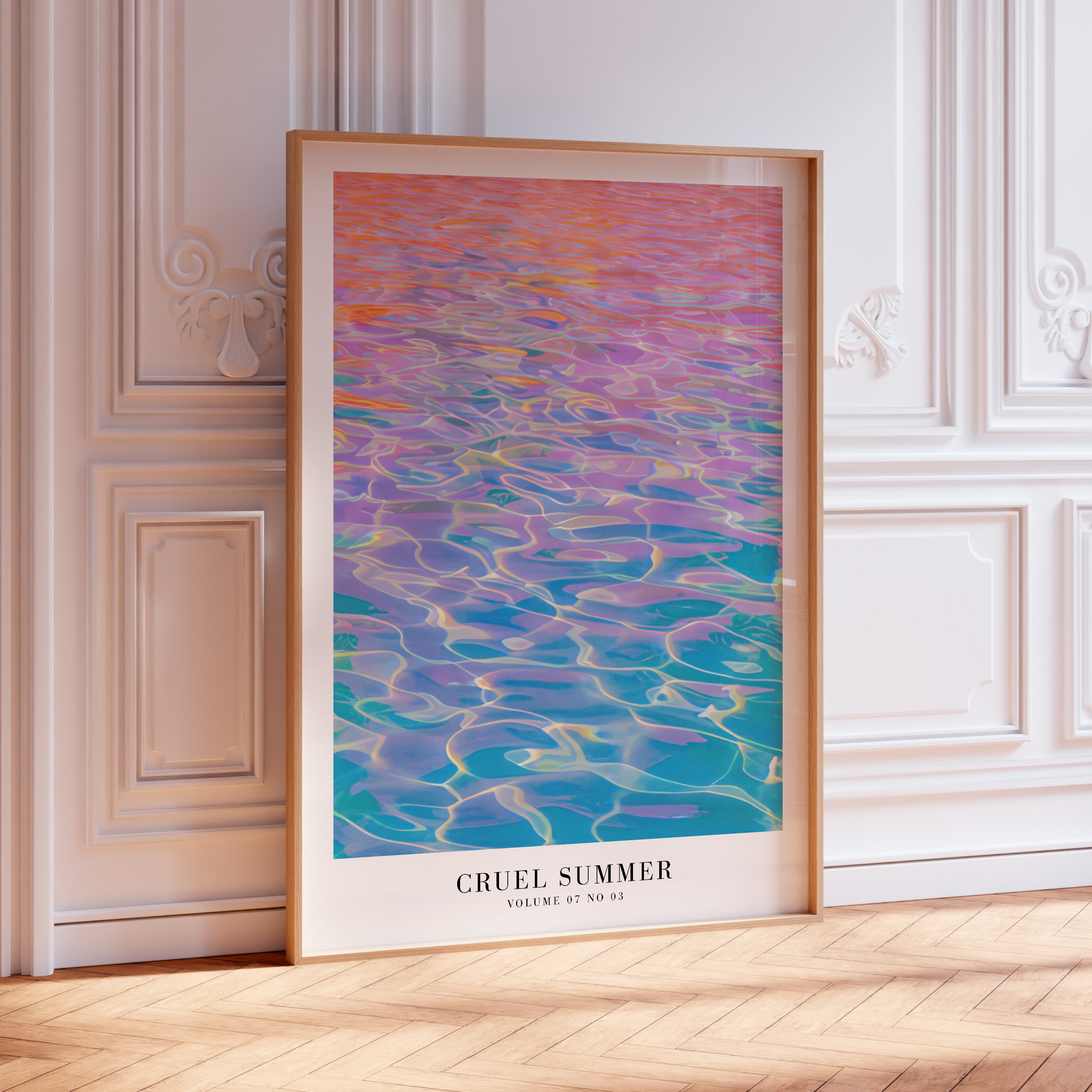 Cruel Summer Taylor Swift wall art in glowing summer apartment styling