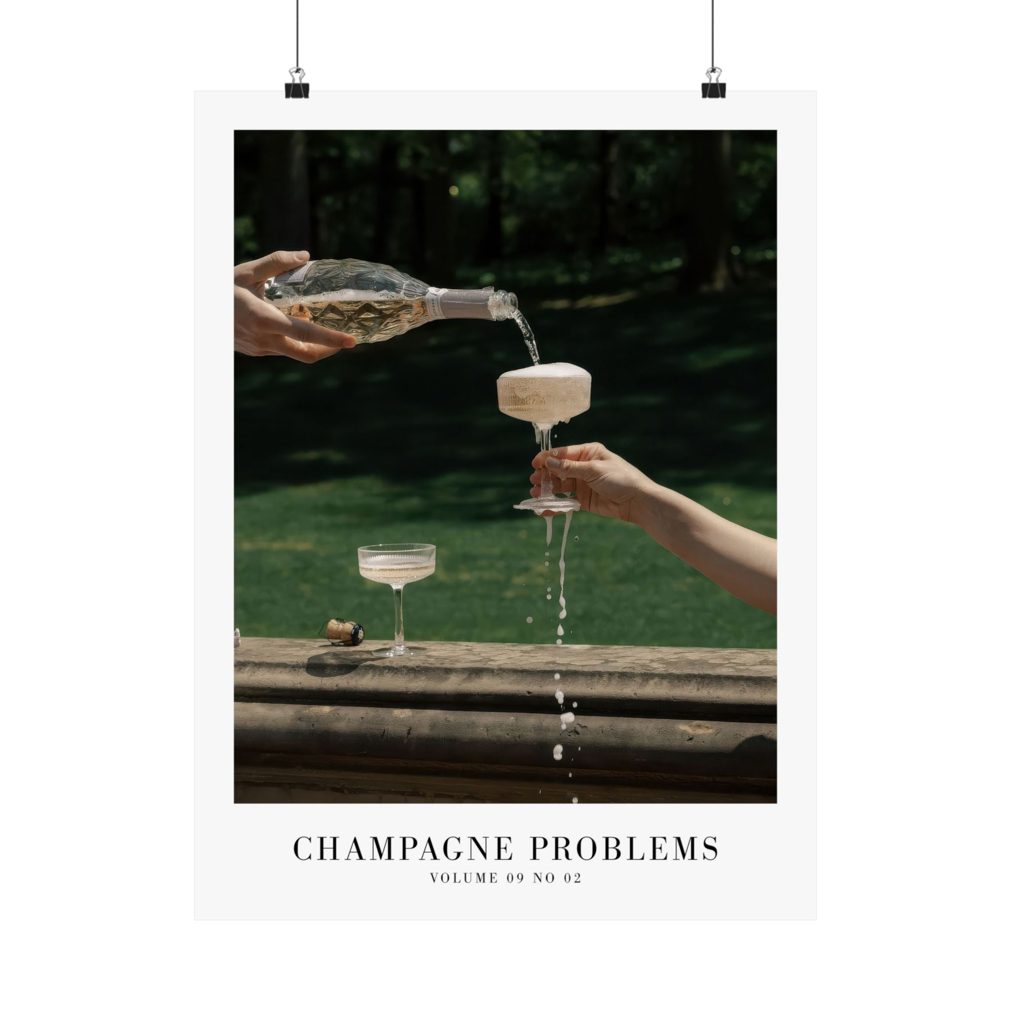 Champagne Problems Garden Party Evermore Taylor Swift–inspired poster featuring garden imagery