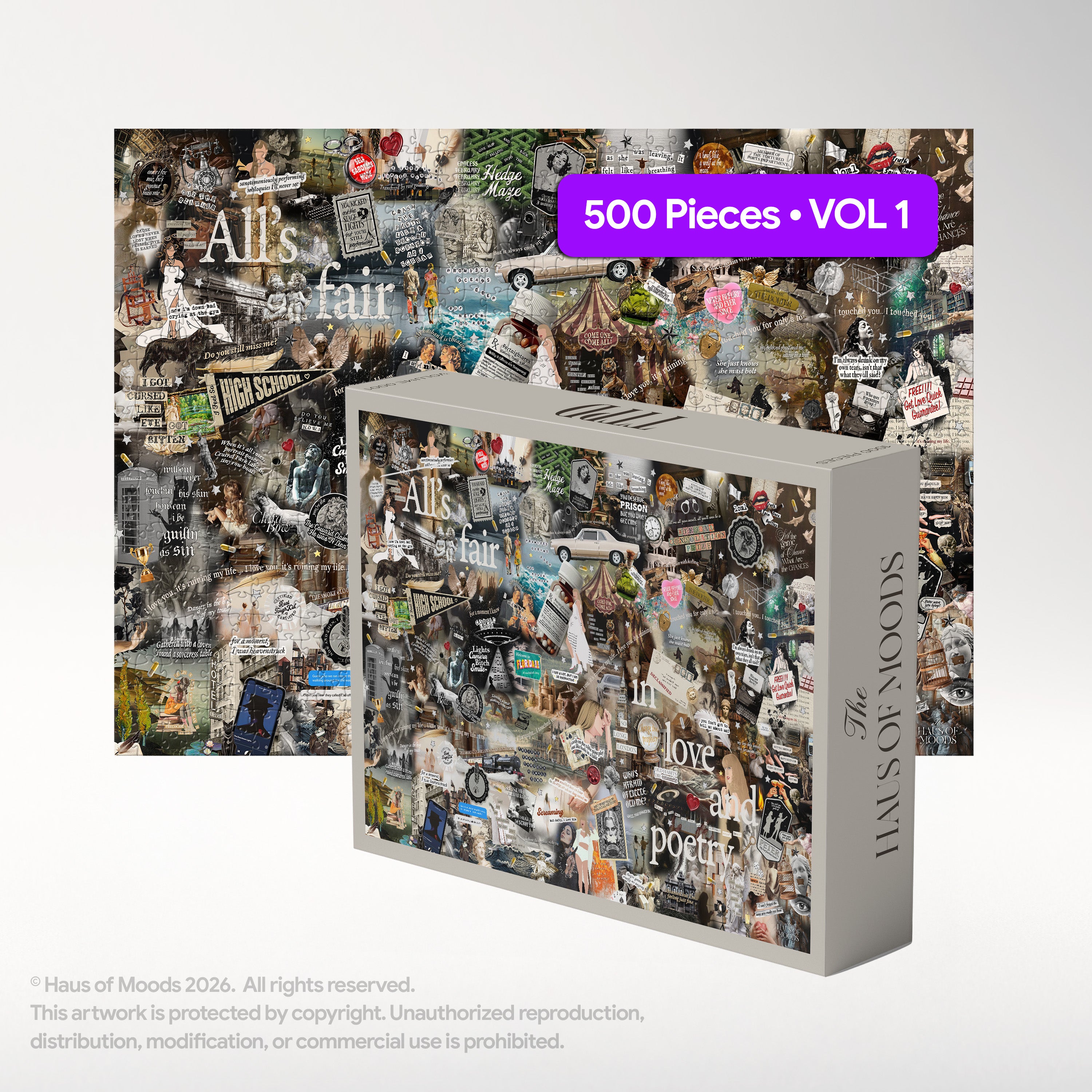 Tortured Poets Department Lyrics & Easter Eggs Puzzle — Taylor Swift TTPD jigsaw 500/1000 pieces