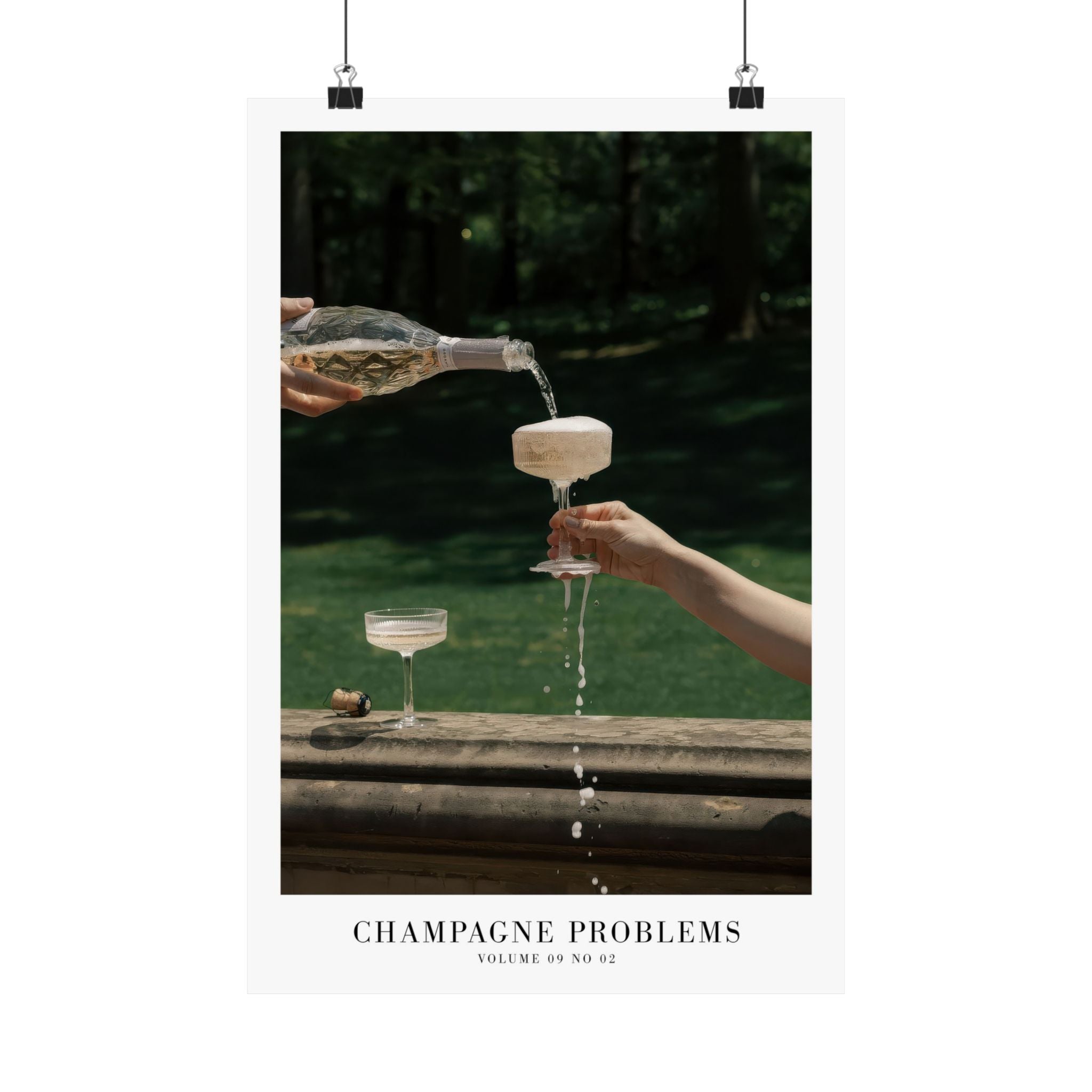 Champagne Problems Garden Party Evermore Taylor Swift–inspired poster featuring garden imagery