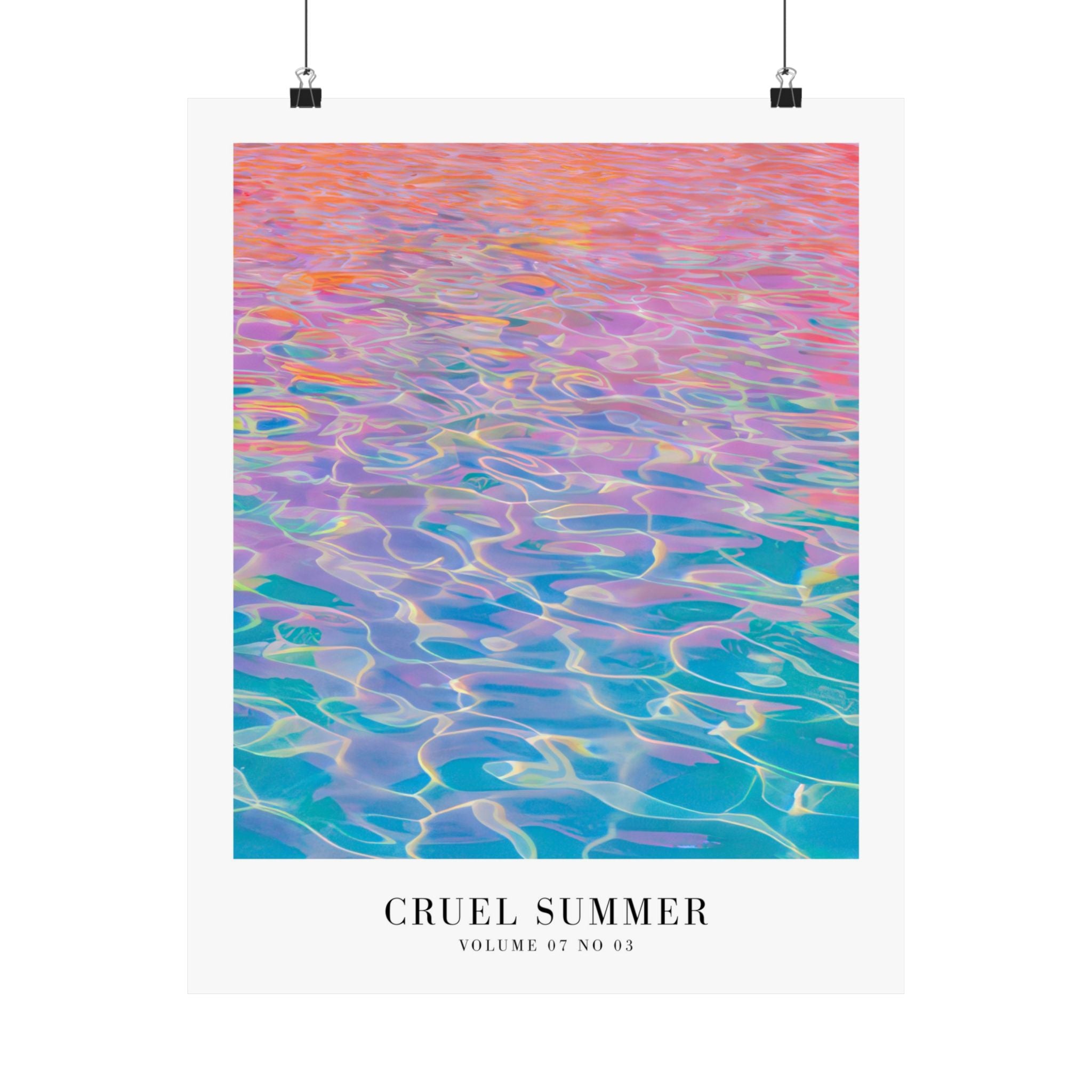 Cruel Summer pastel pool wall art in colorful Swiftie gallery wall