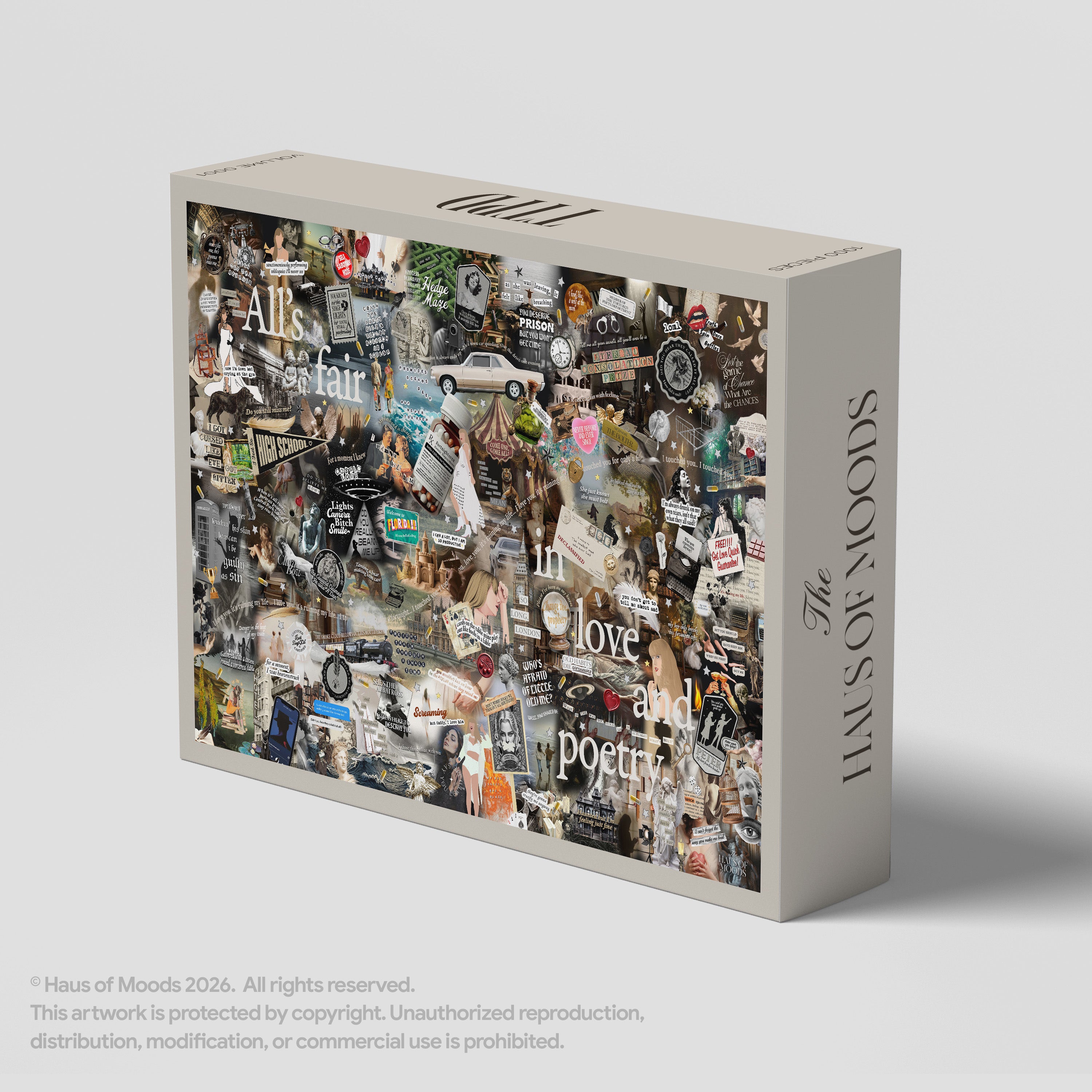 Tortured Poets Department Lyrics & Easter Eggs Puzzle — Taylor Swift TTPD jigsaw 500/1000 pieces
