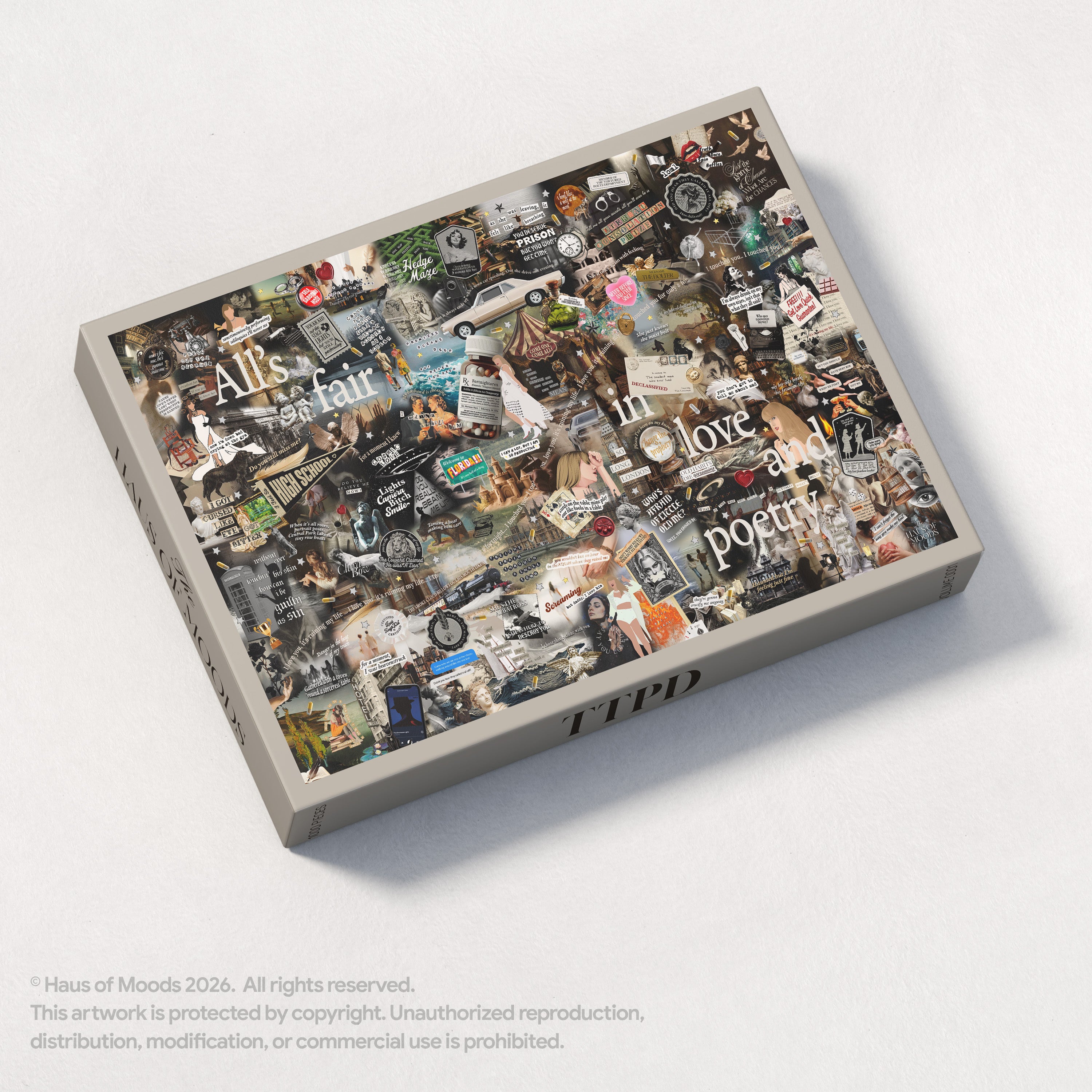Tortured Poets Department Lyrics & Easter Eggs Puzzle — Taylor Swift TTPD jigsaw 500/1000 pieces