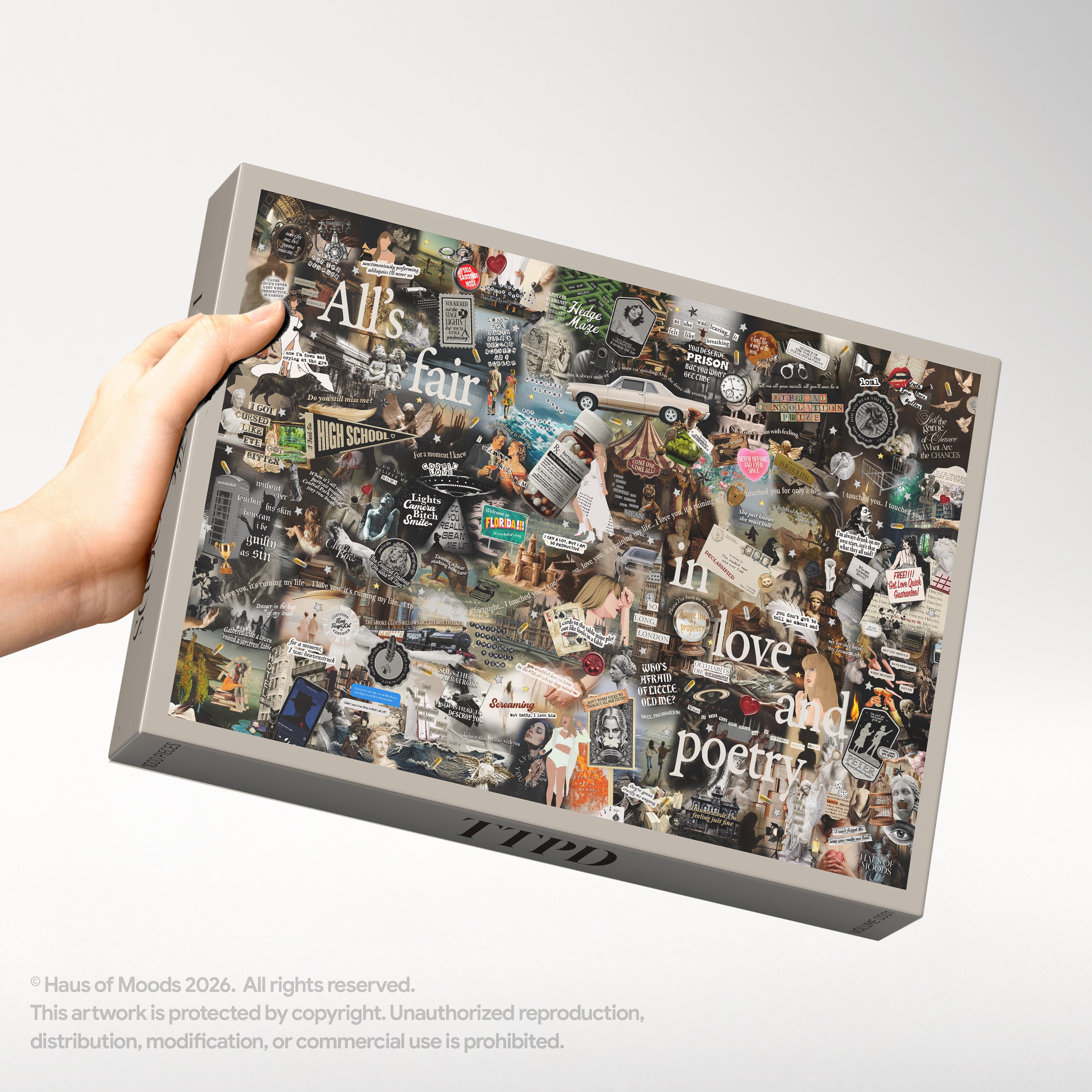 Tortured Poets Department Lyrics & Easter Eggs Puzzle — Taylor Swift TTPD jigsaw 500/1000 pieces