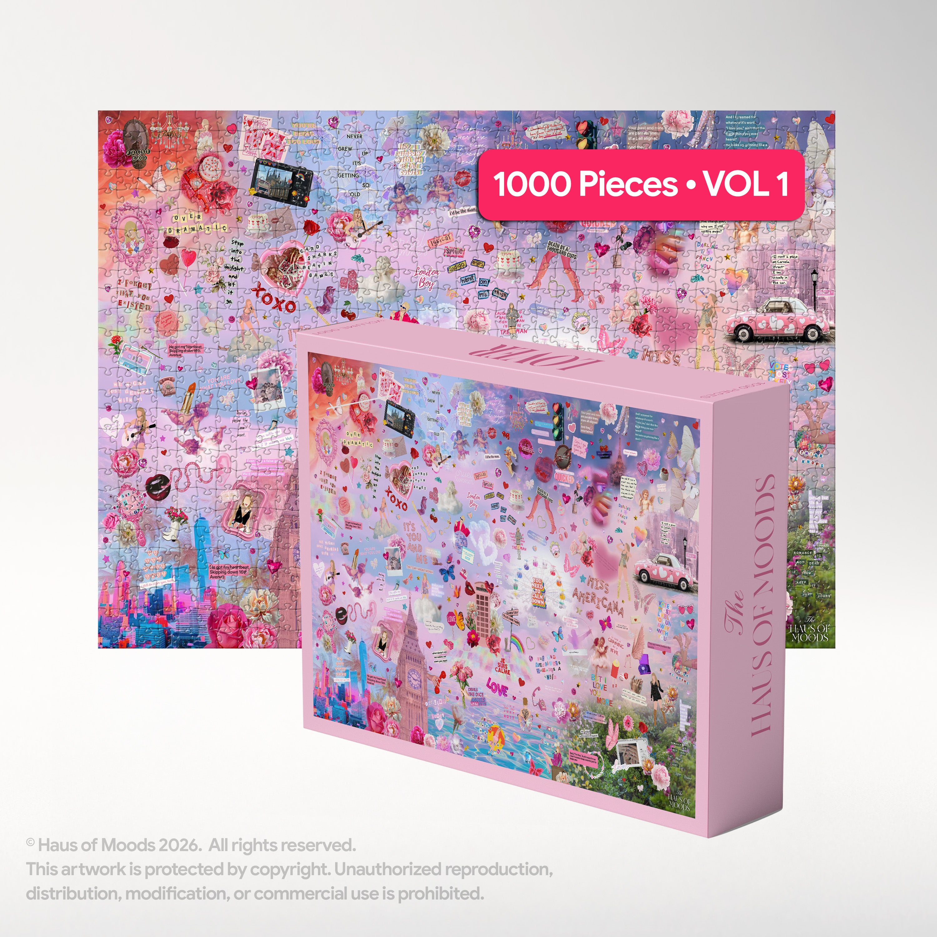 Lover Era Lyrics & Easter Eggs Puzzle — Taylor Swift Swiftie jigsaw 500/1000 pieces
