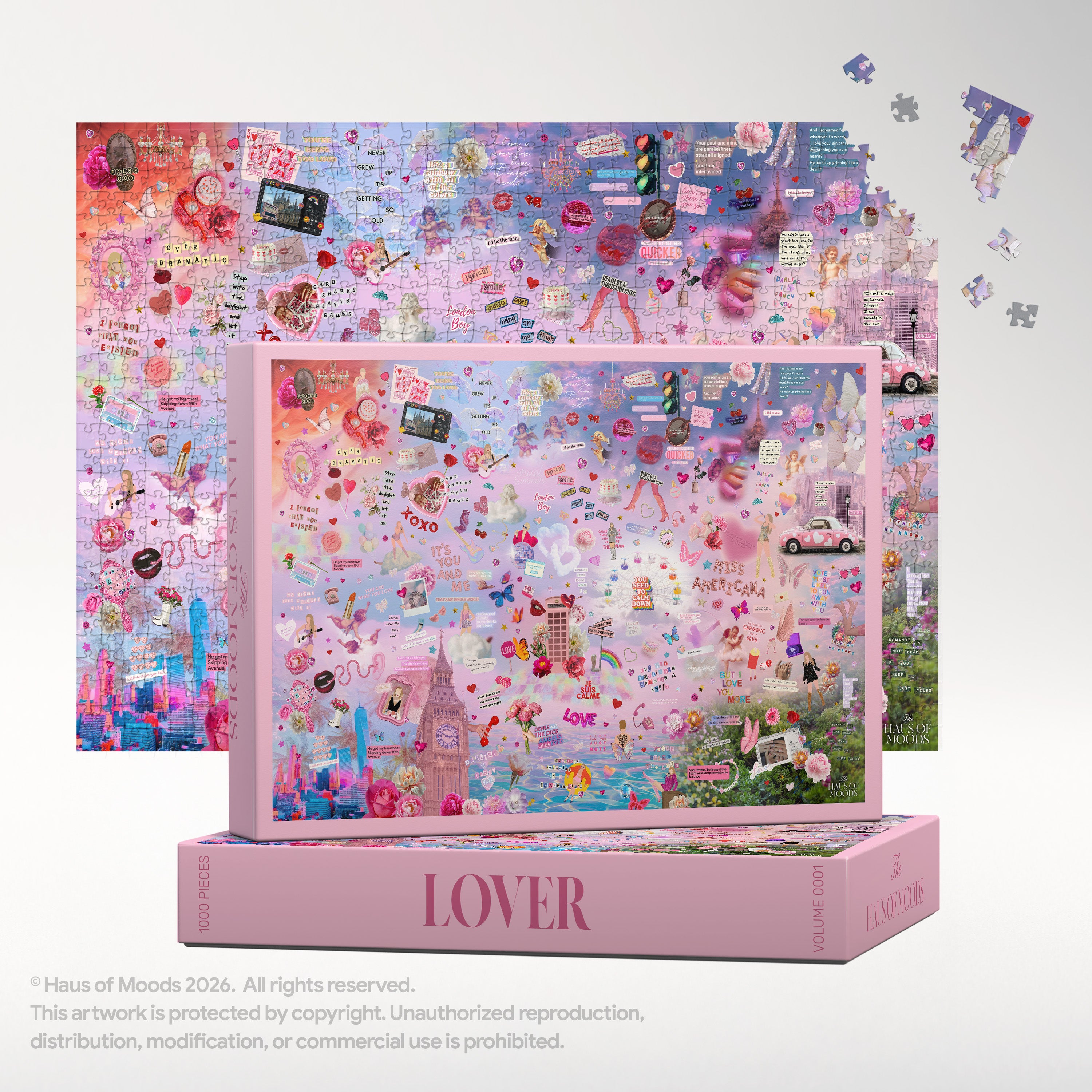 Lover Era Lyrics & Easter Eggs Puzzle — Taylor Swift Swiftie jigsaw 500/1000 pieces