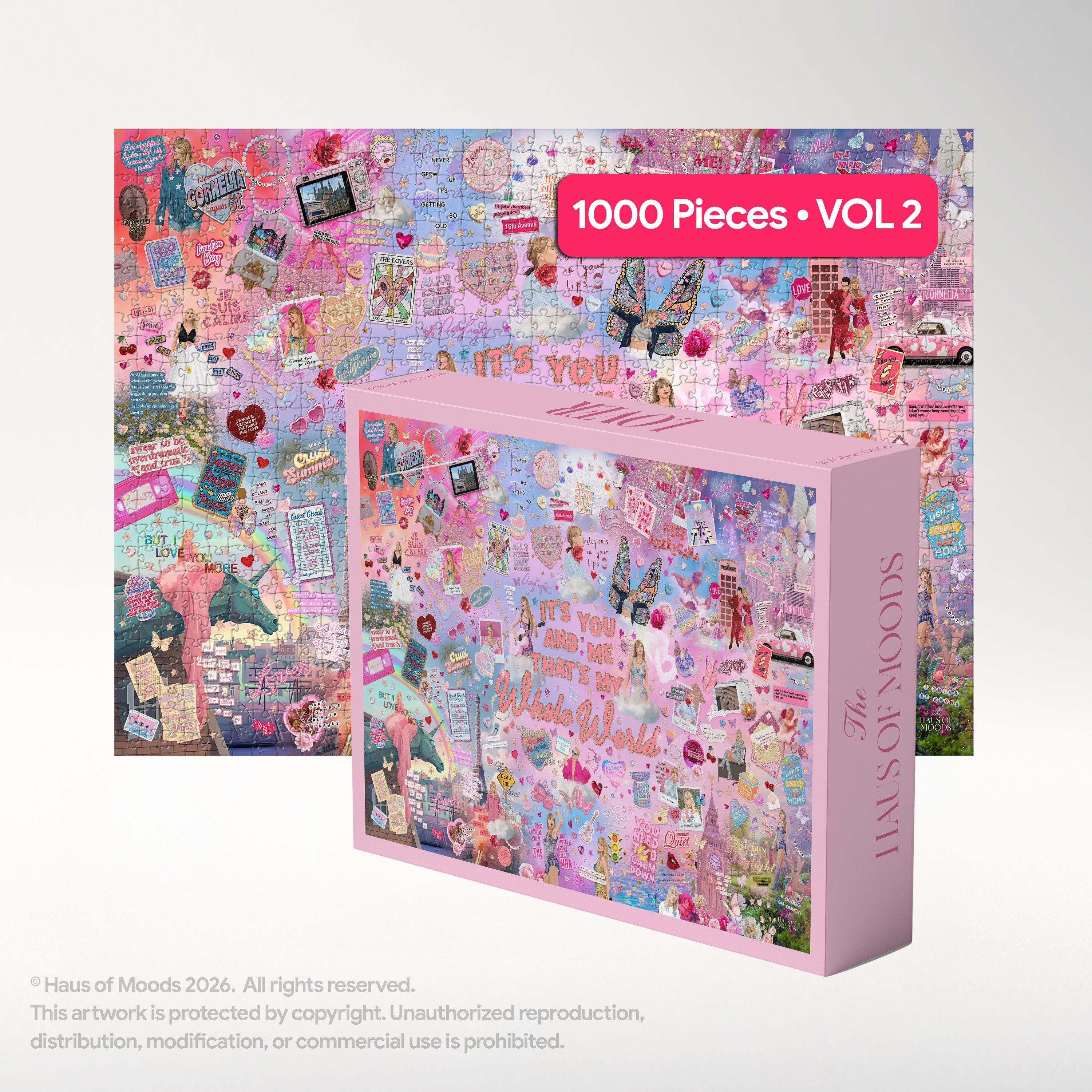 Lover Era Lyrics & Easter Eggs Puzzle — Taylor Swift Swiftie jigsaw 500/1000 pieces