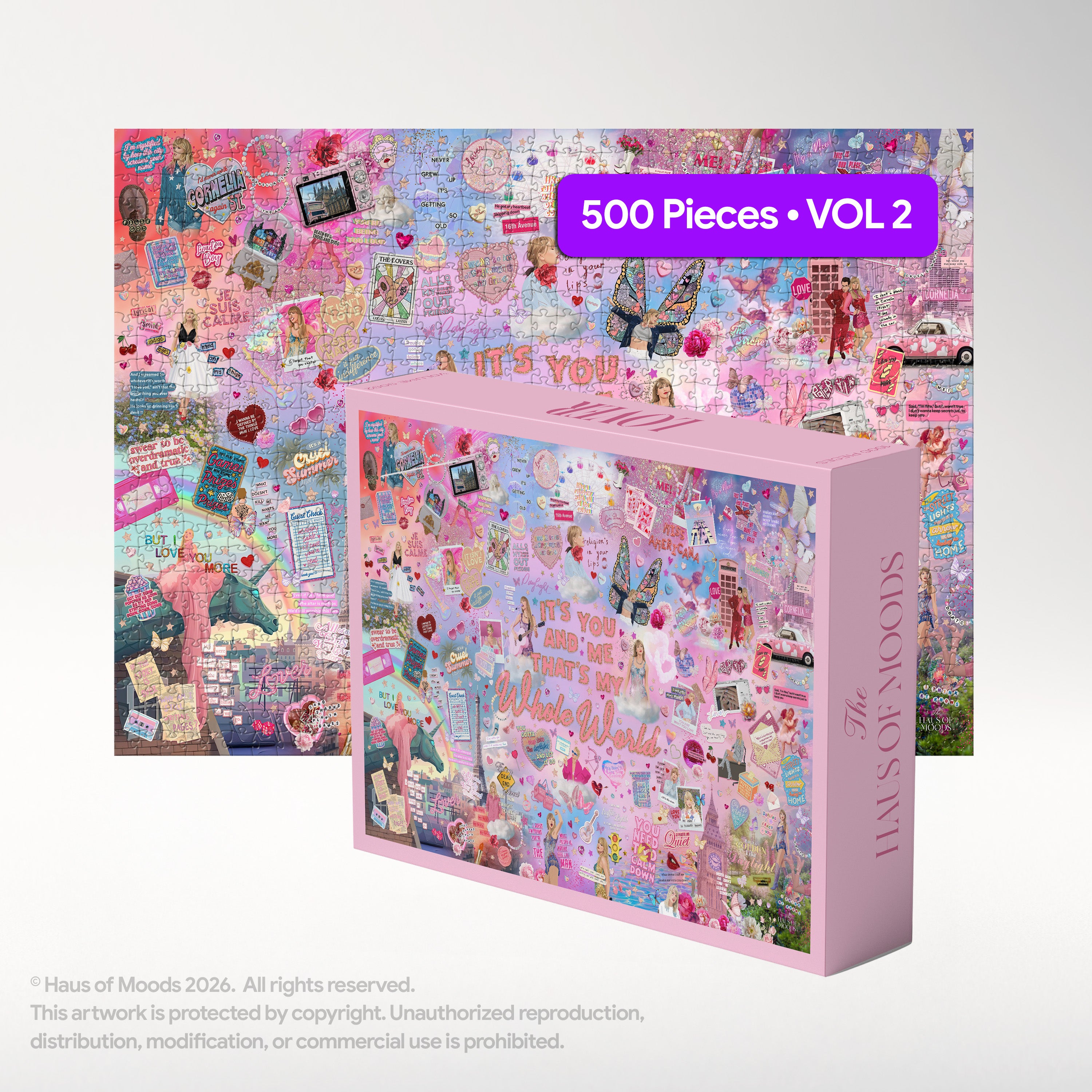 Lover Era Lyrics & Easter Eggs Puzzle — Taylor Swift Swiftie jigsaw 500/1000 pieces