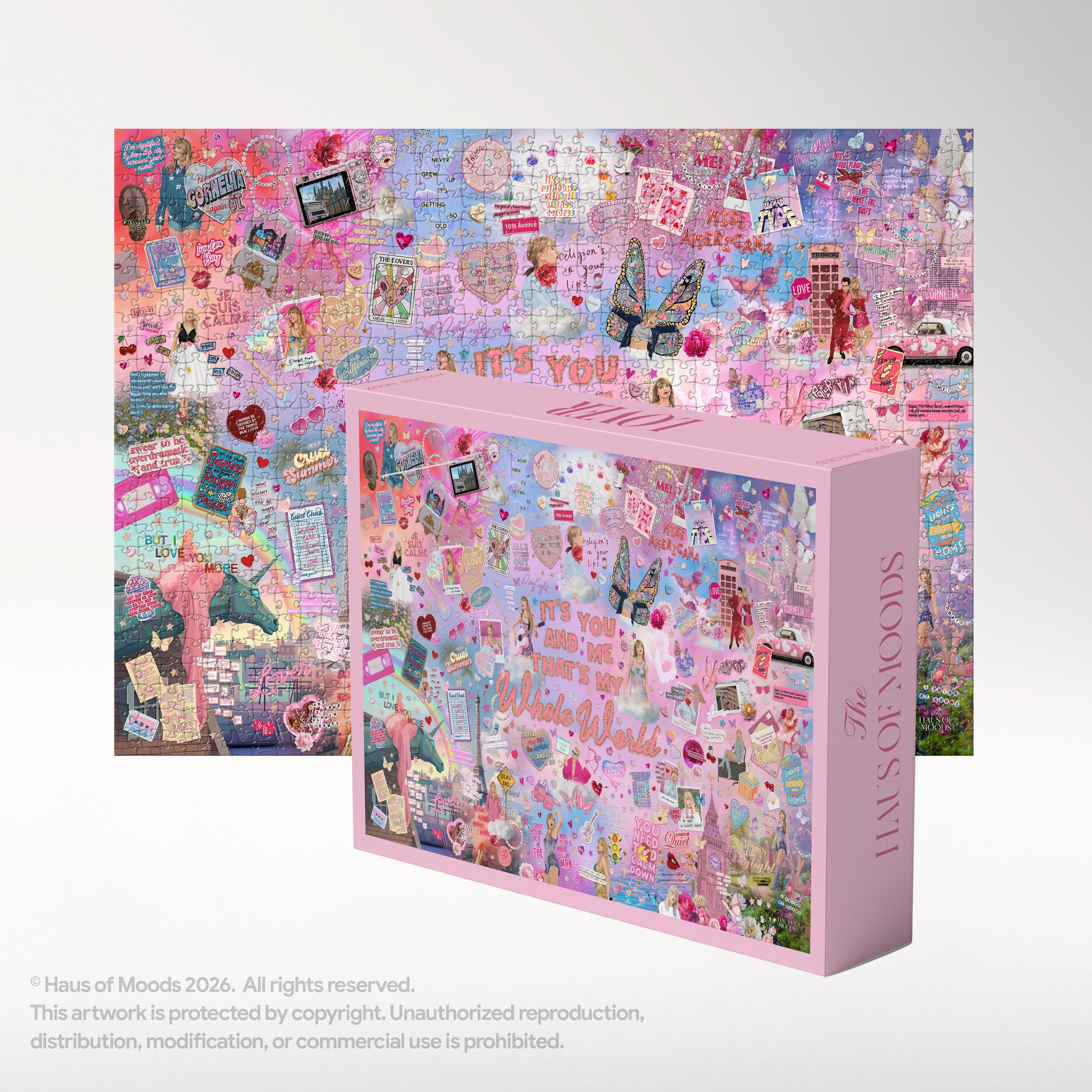Lover Era Lyrics & Easter Eggs Puzzle — Taylor Swift Swiftie jigsaw 500/1000 pieces