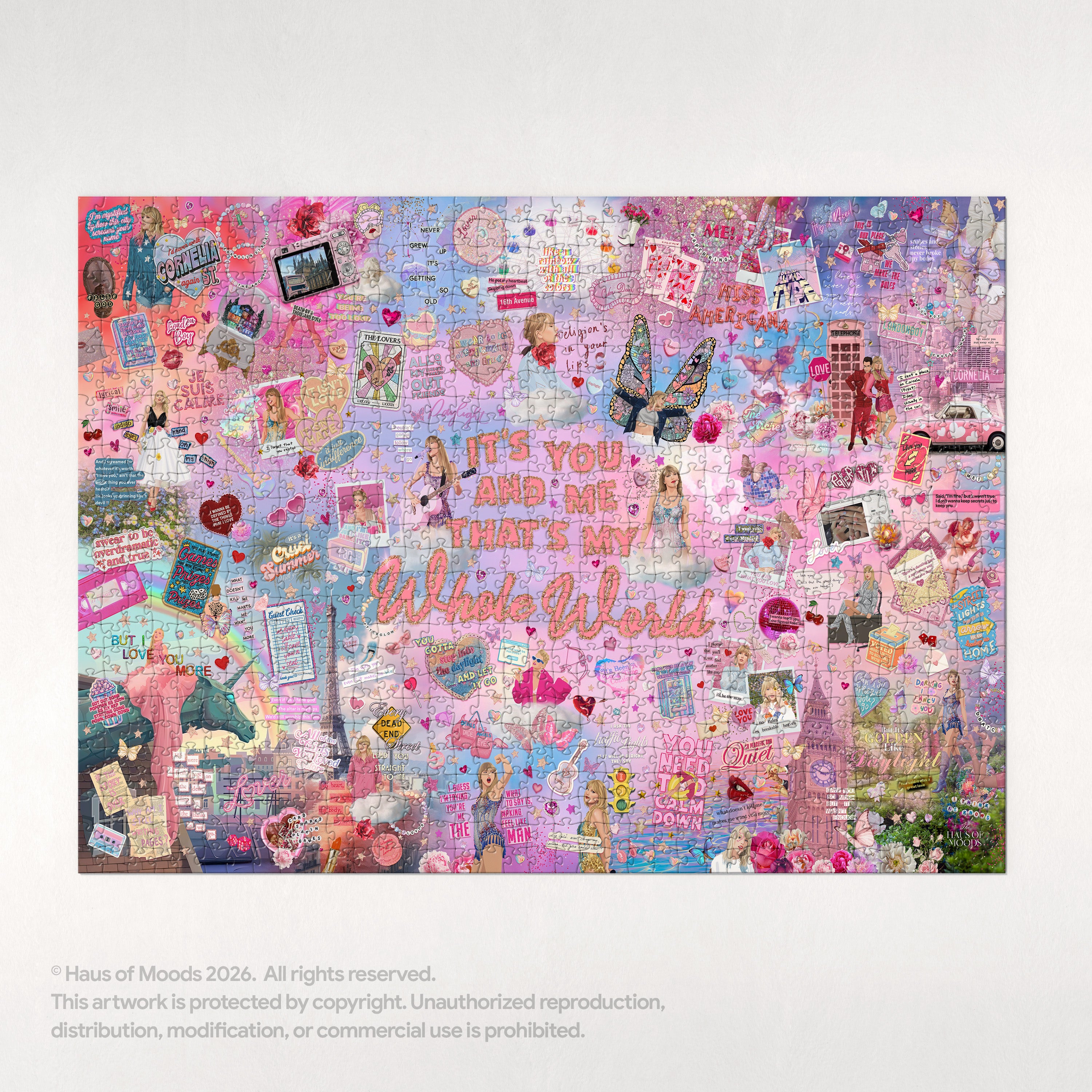 Lover Era Lyrics & Easter Eggs Puzzle — Taylor Swift Swiftie jigsaw 500/1000 pieces