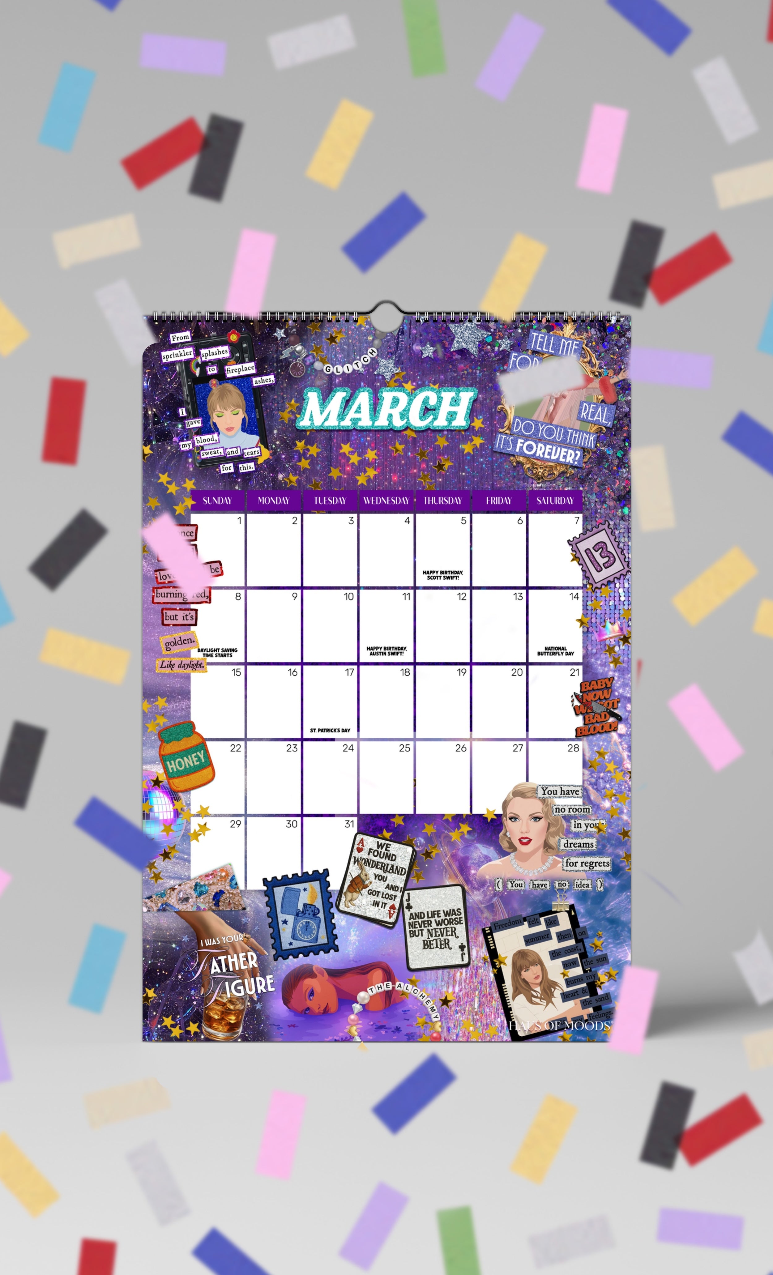 2026 Taylor Swift Inspired Wall Calendar