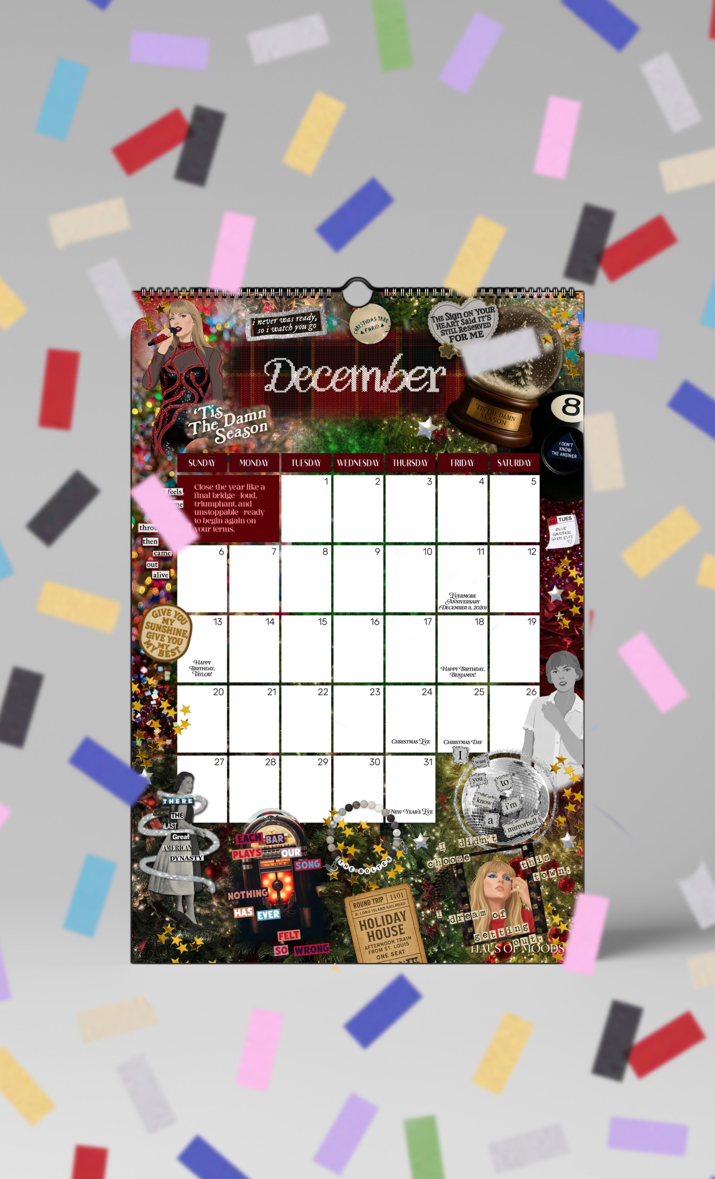 2026 Taylor Swift Inspired Wall Calendar