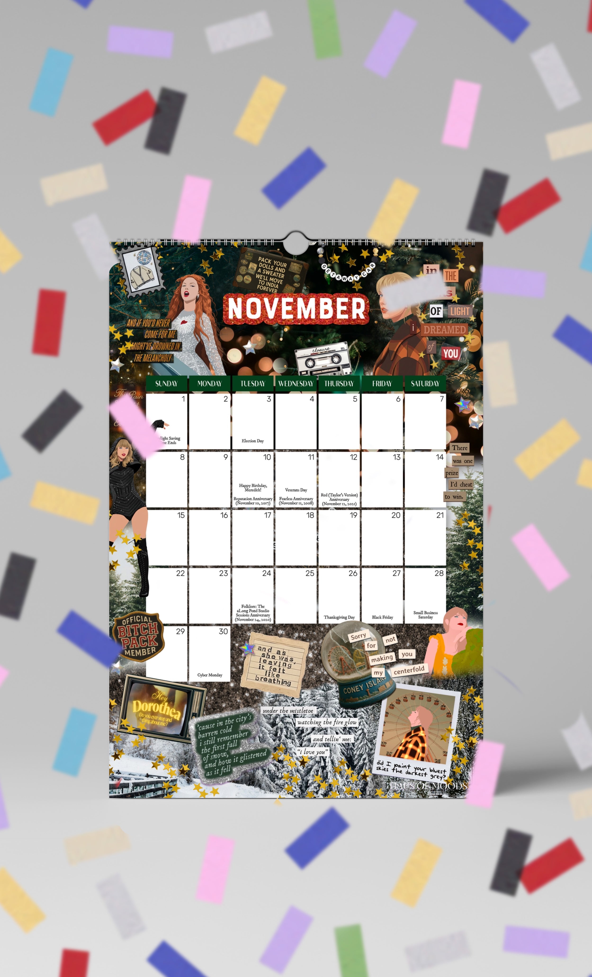 2026 Taylor Swift Inspired Wall Calendar