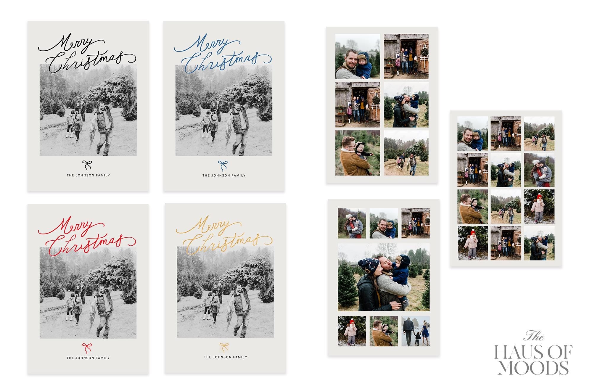 Photo Christmas Card Template | Modern Christmas Card | Boho Holiday Card | Minimalist Christmas Card | Merry Christmas | Editable Template.