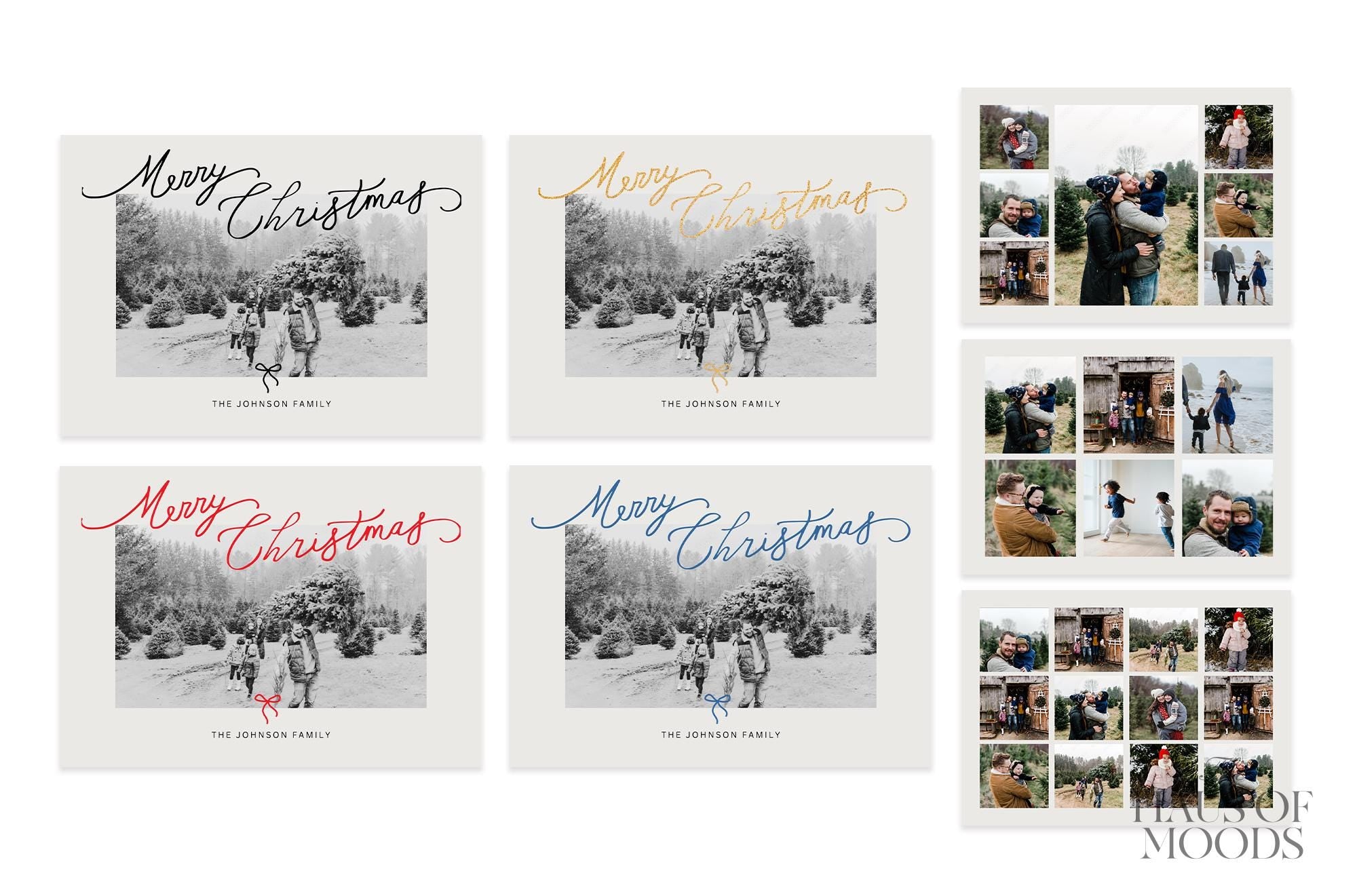 Photo Christmas Card Template | Modern Christmas Card | Boho Holiday Card | Minimalist Christmas Card | Merry Christmas | Editable Template.