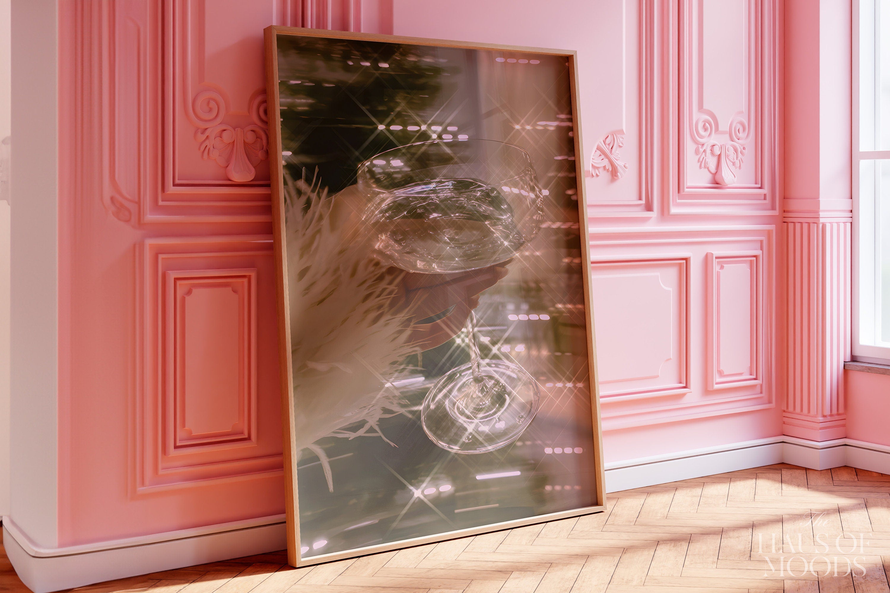 Champagne Cheers champagne bar cart poster — detail view 2