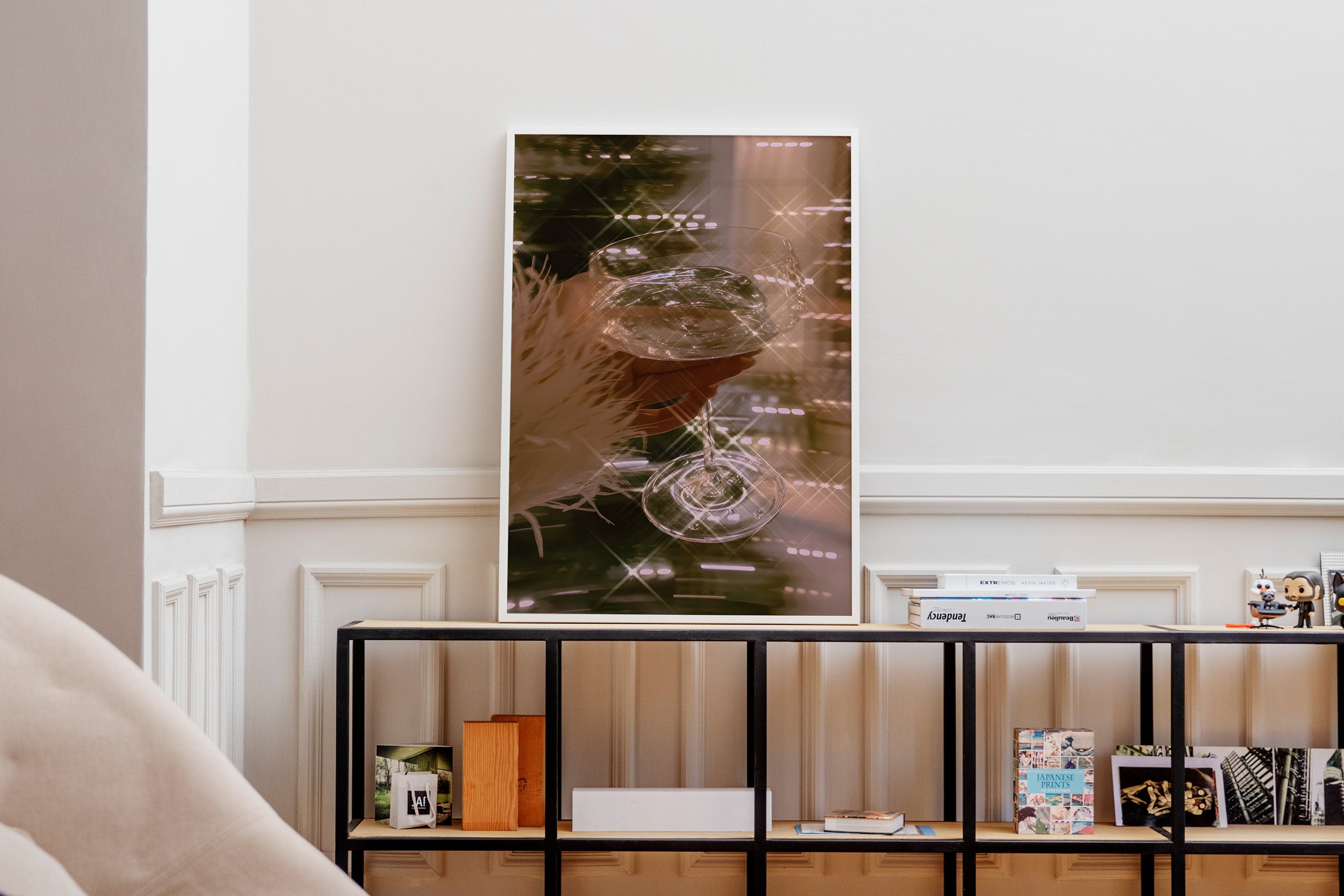 Champagne Cheers champagne bar cart poster — detail view 3