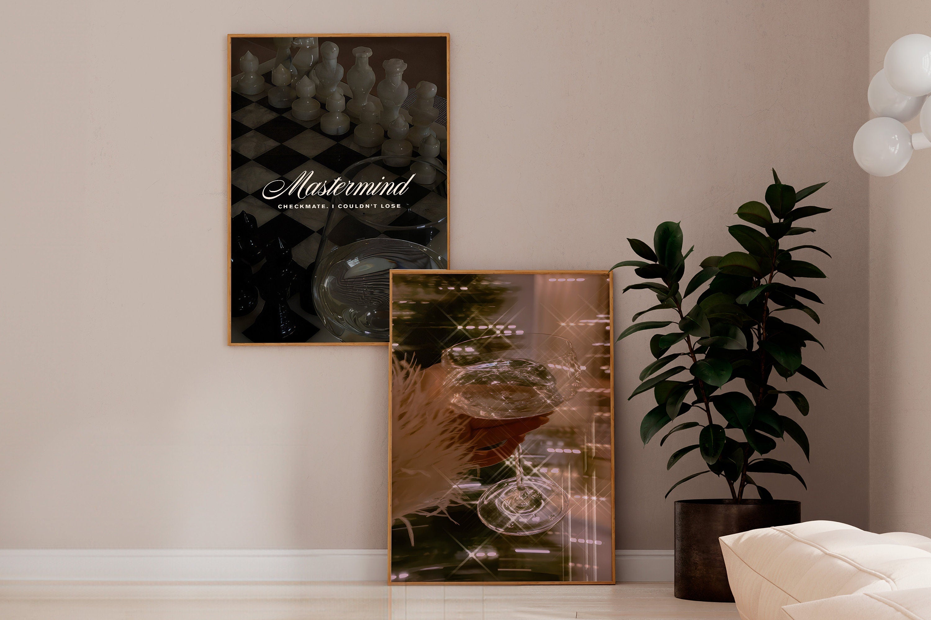 Champagne Cheers champagne bar cart poster — detail view 4