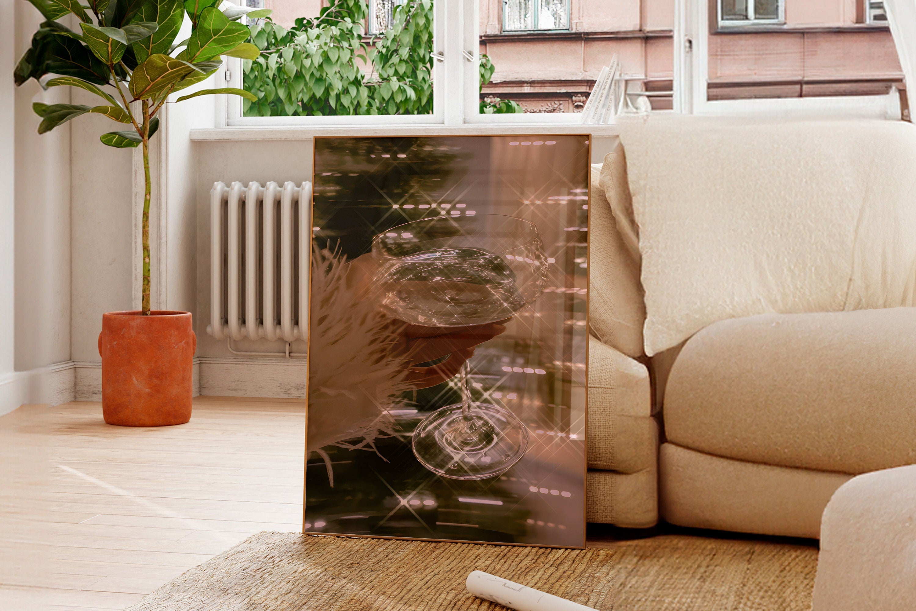 Champagne Cheers champagne bar cart poster — detail view 6