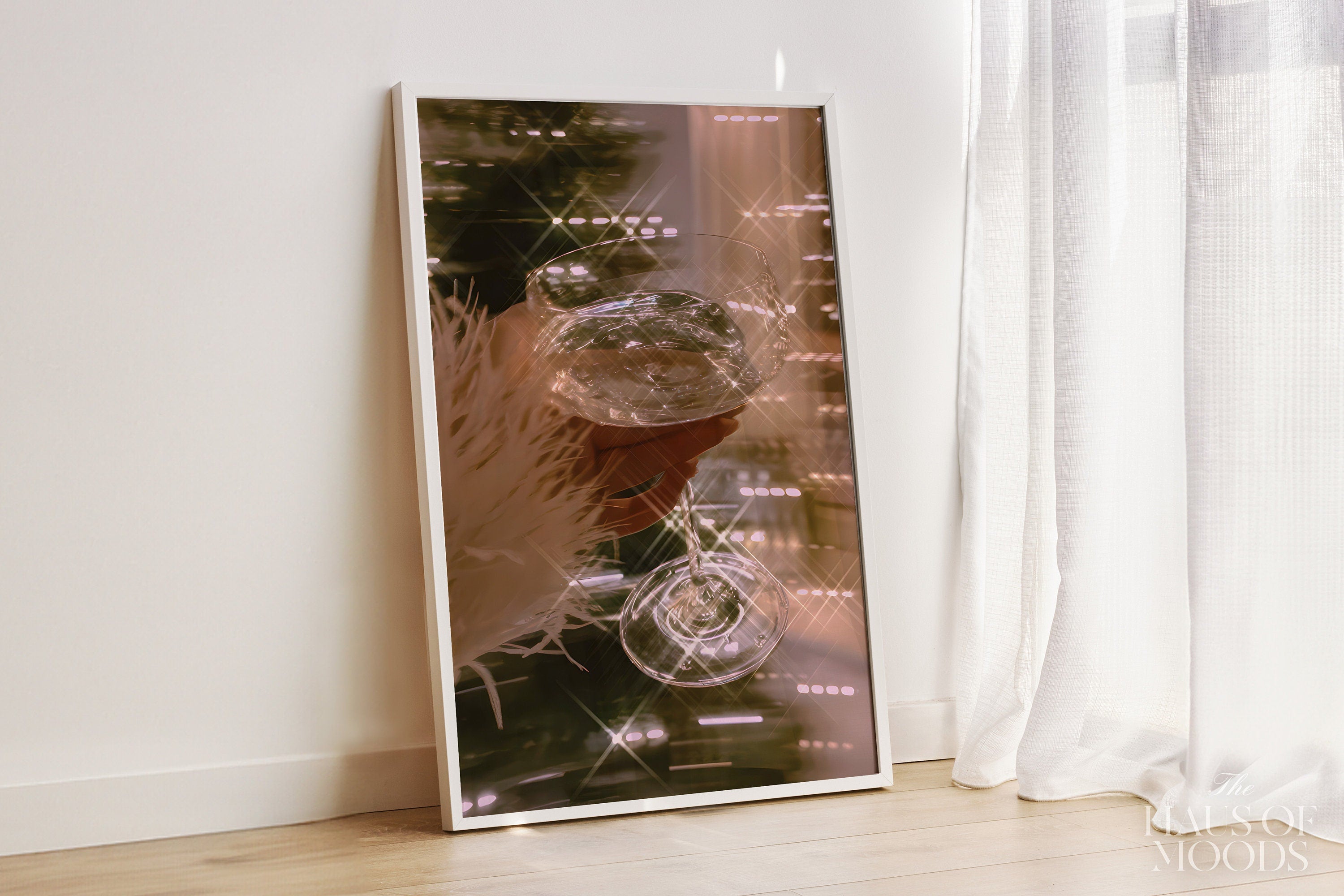 Champagne Cheers champagne bar cart poster — detail view 7