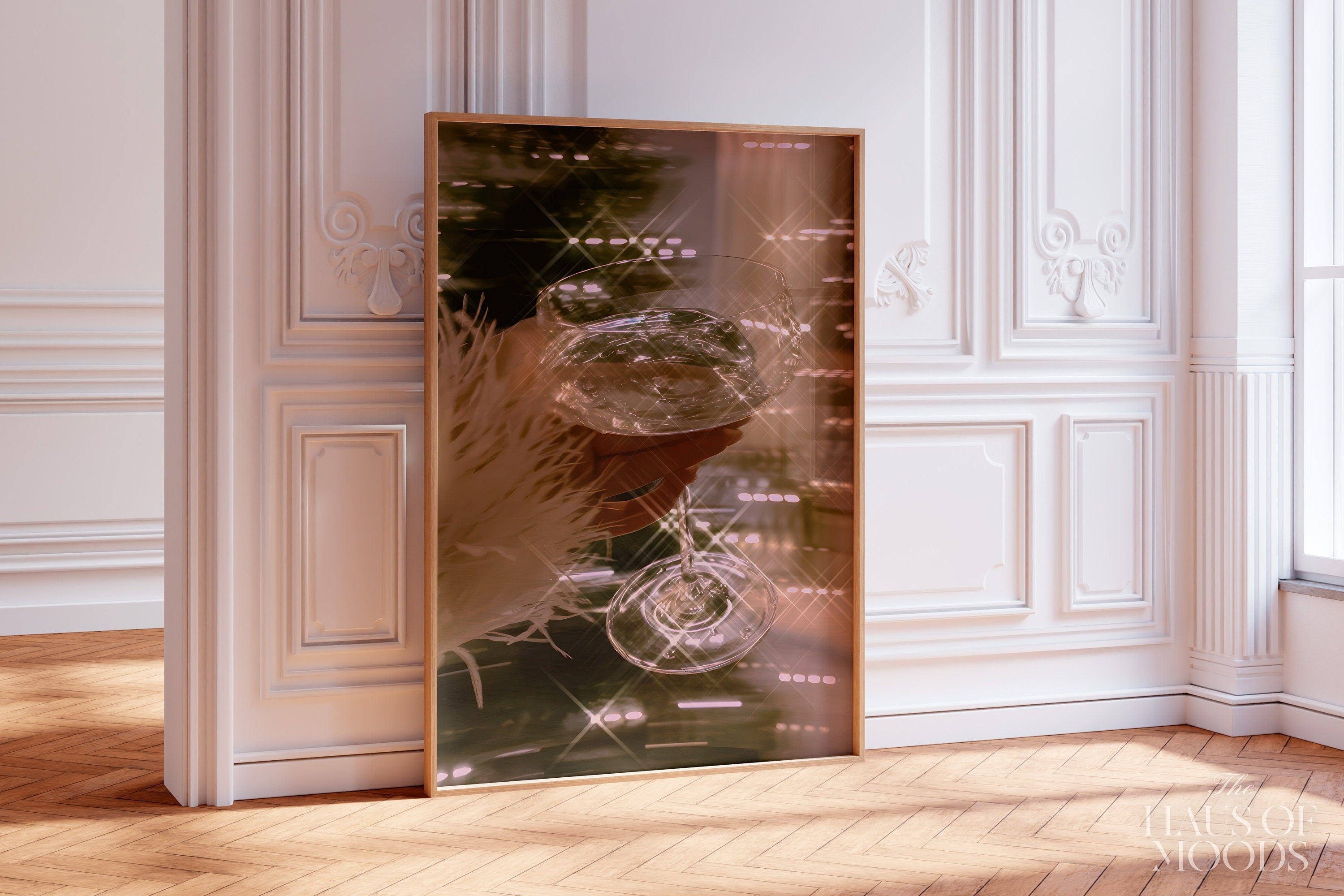 Champagne Cheers champagne bar cart poster — detail view 8