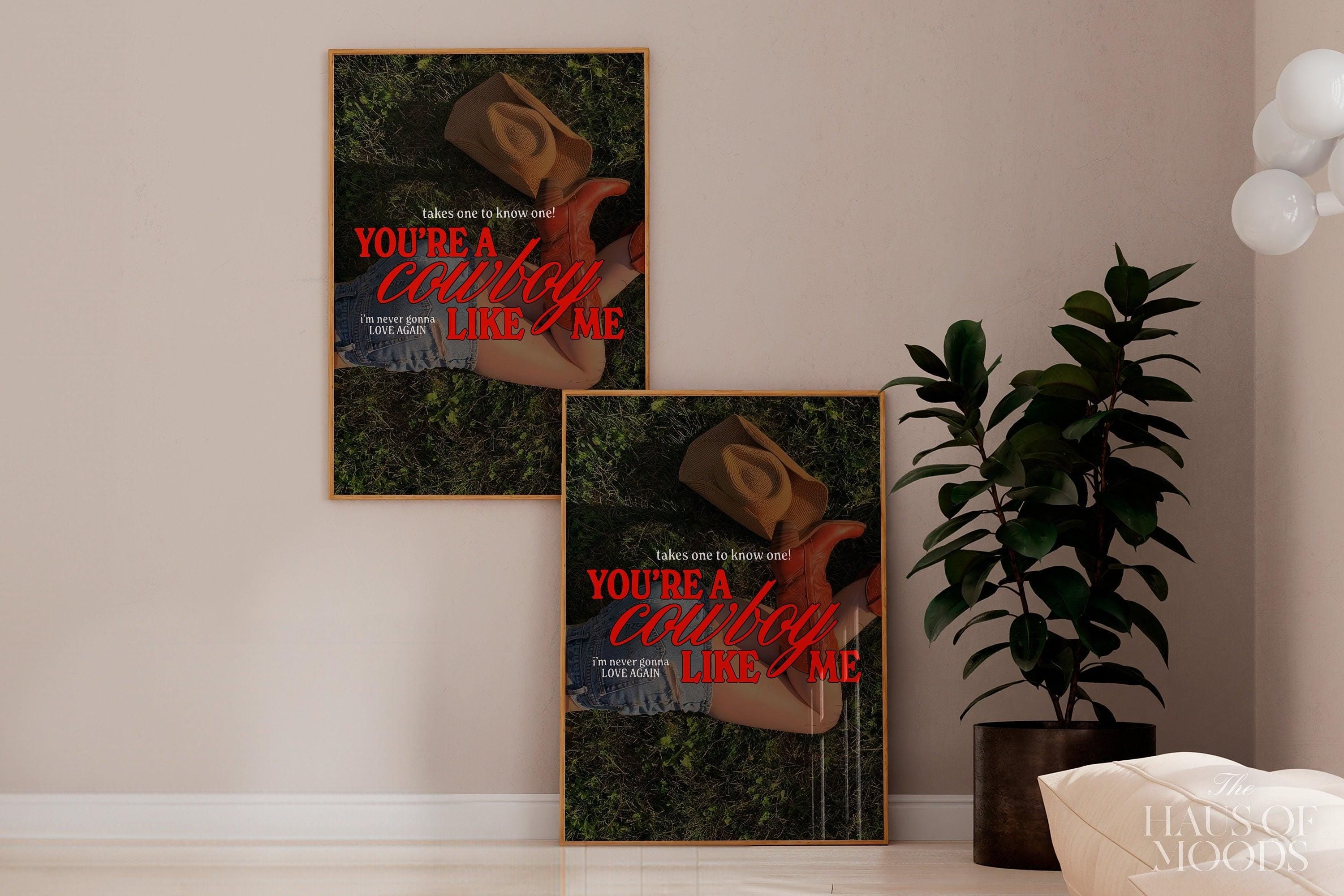 Cowboy Like Me Poster | Evermore Poster | Cowgirl Poster | Taylor Gift | Minimal Wall Art | Western Cowgirl.