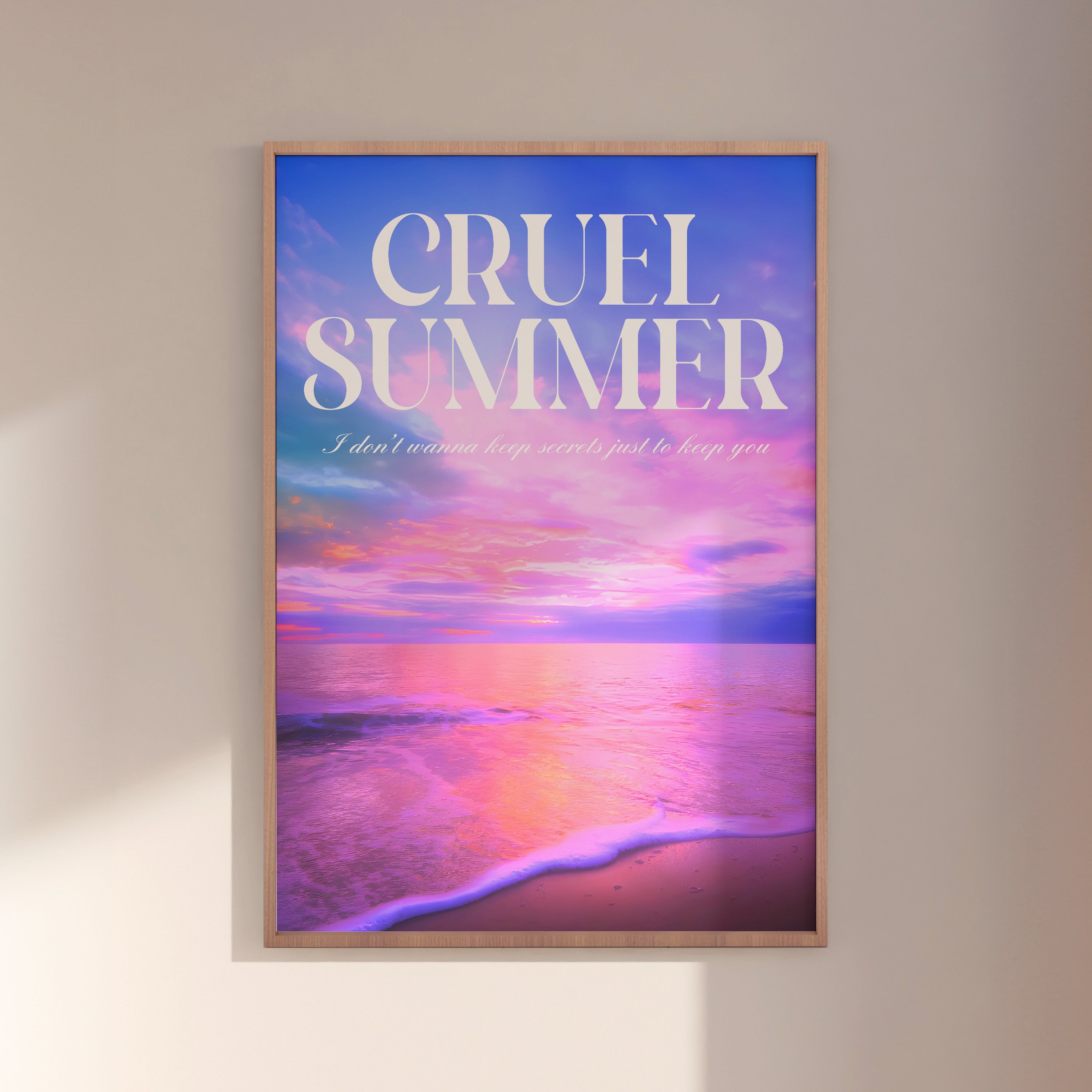 Cruel Summer Lover-era Taylor Swift–inspired poster featuring beach