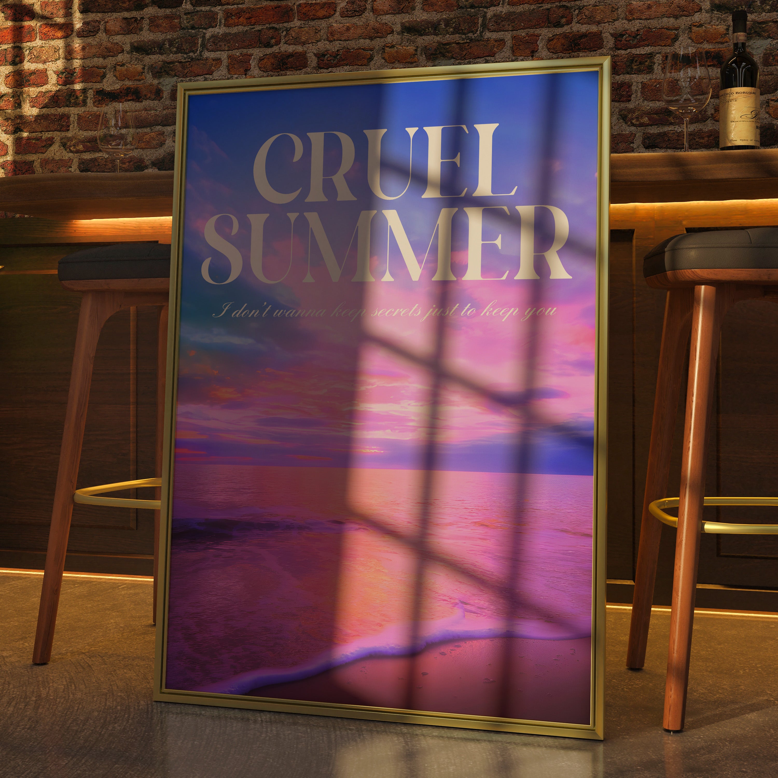 Cruel Summer Lover-era Taylor Swift–inspired poster featuring beach