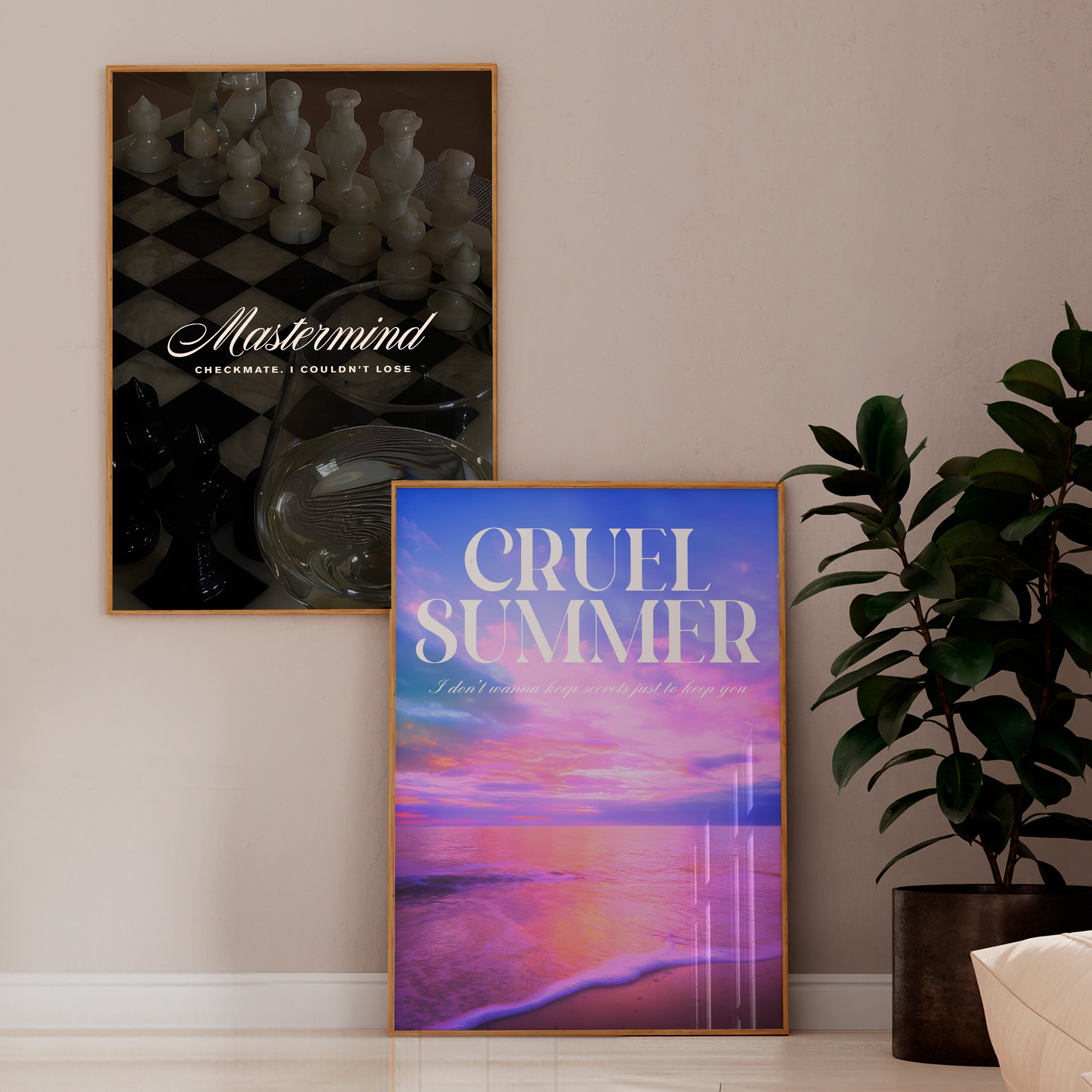 Cruel Summer Lover-era Taylor Swift–inspired poster featuring beach